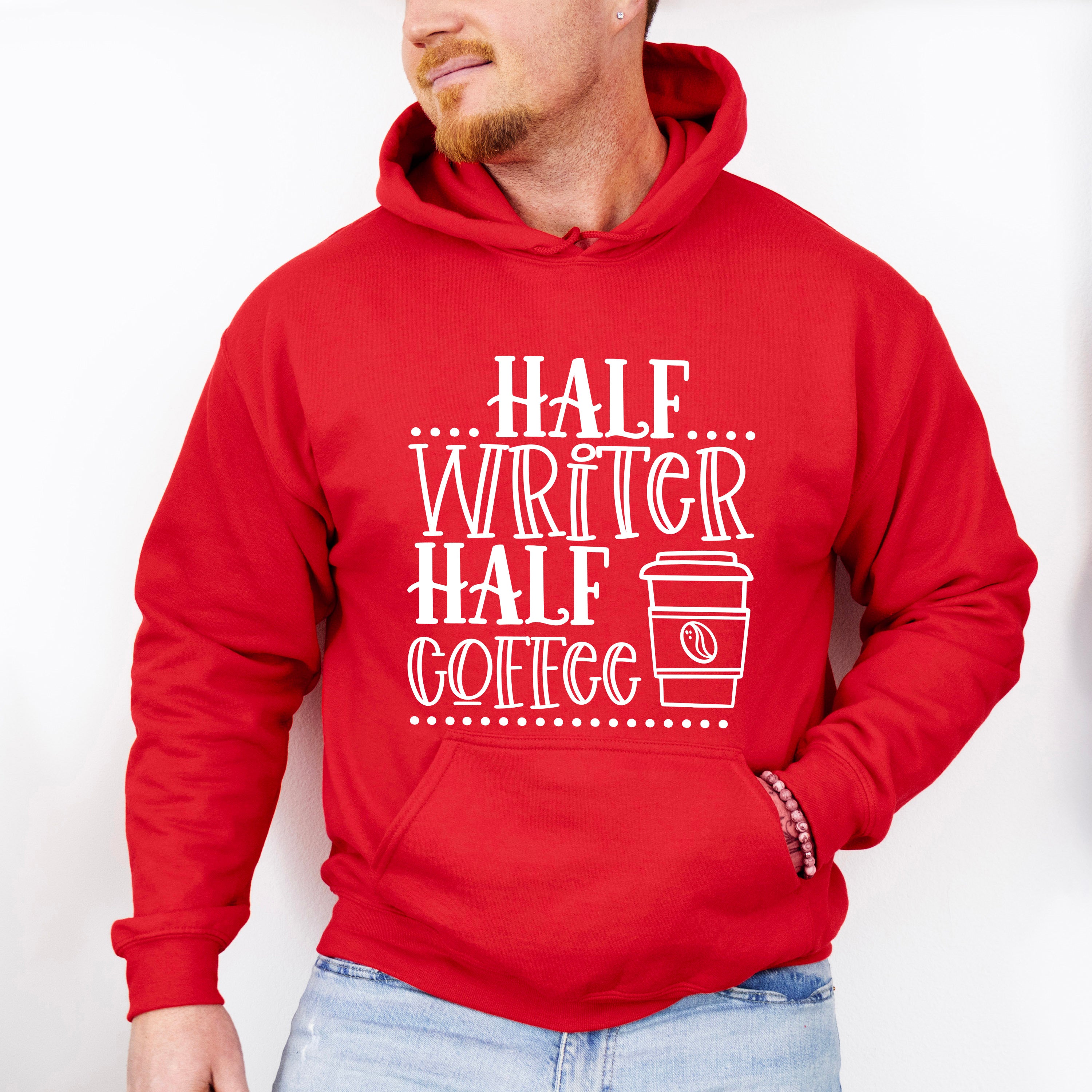Half Writer Half Coffee - Writing Unisex Crewneck T-Shirt Sweatshirt Hoodie