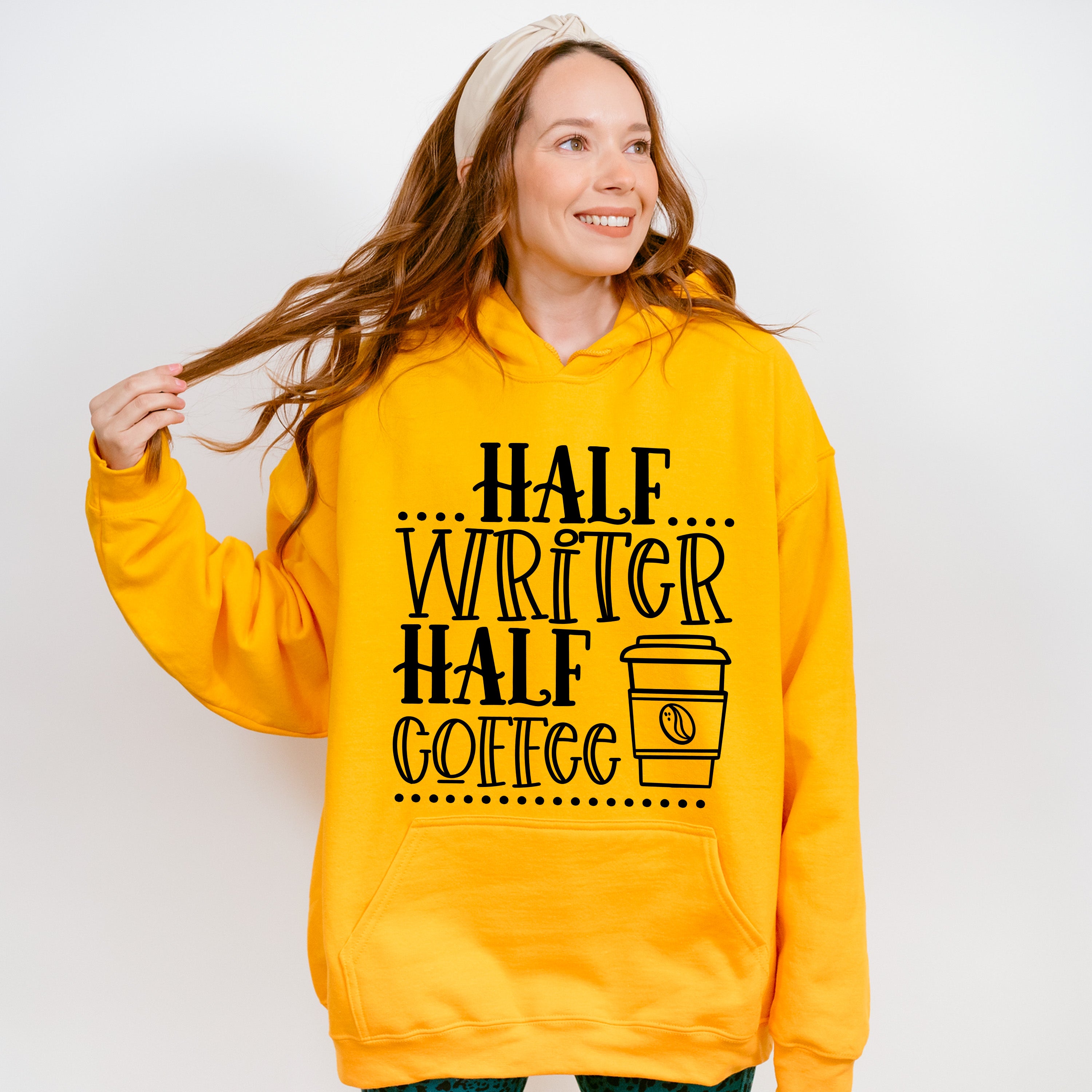 Half Writer Half Coffee - Writing Unisex Crewneck T-Shirt Sweatshirt Hoodie