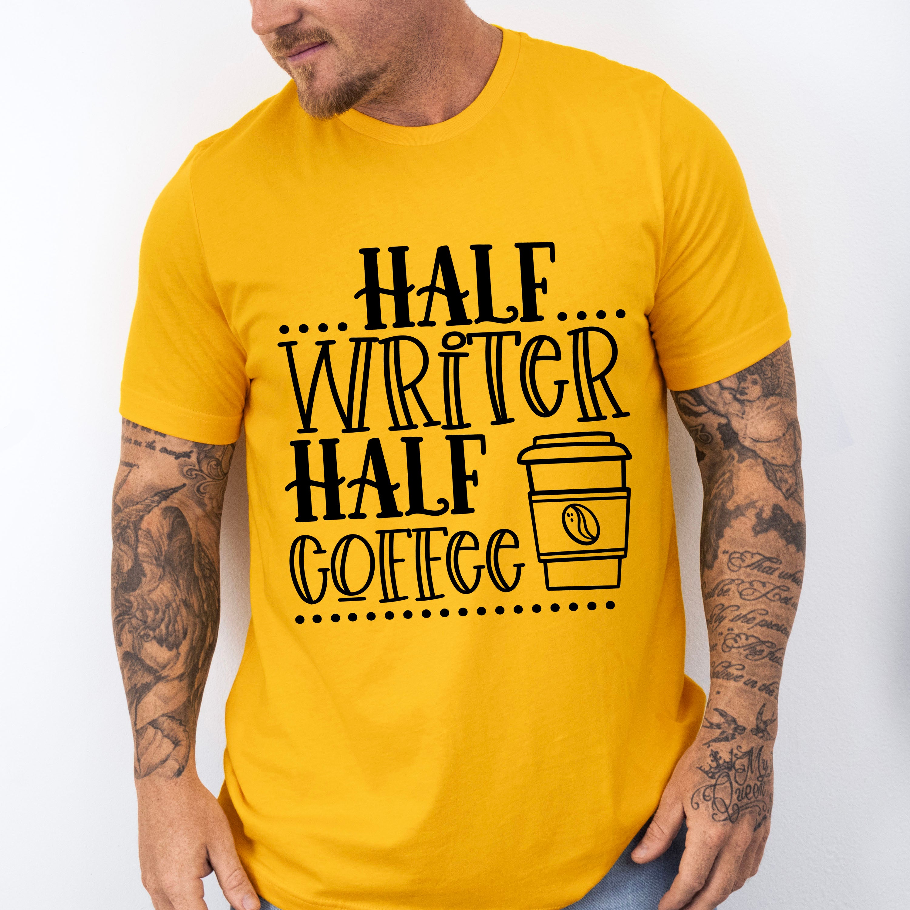 Half Writer Half Coffee - Writing Unisex Crewneck T-Shirt Sweatshirt Hoodie