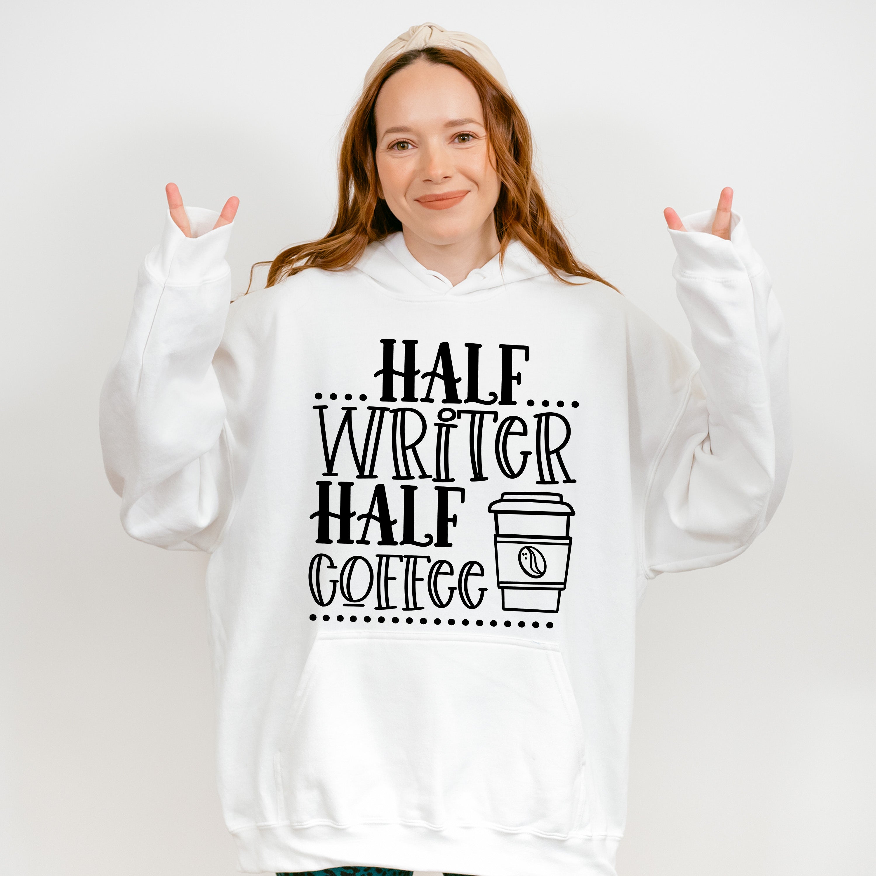 Half Writer Half Coffee - Writing Unisex Crewneck T-Shirt Sweatshirt Hoodie