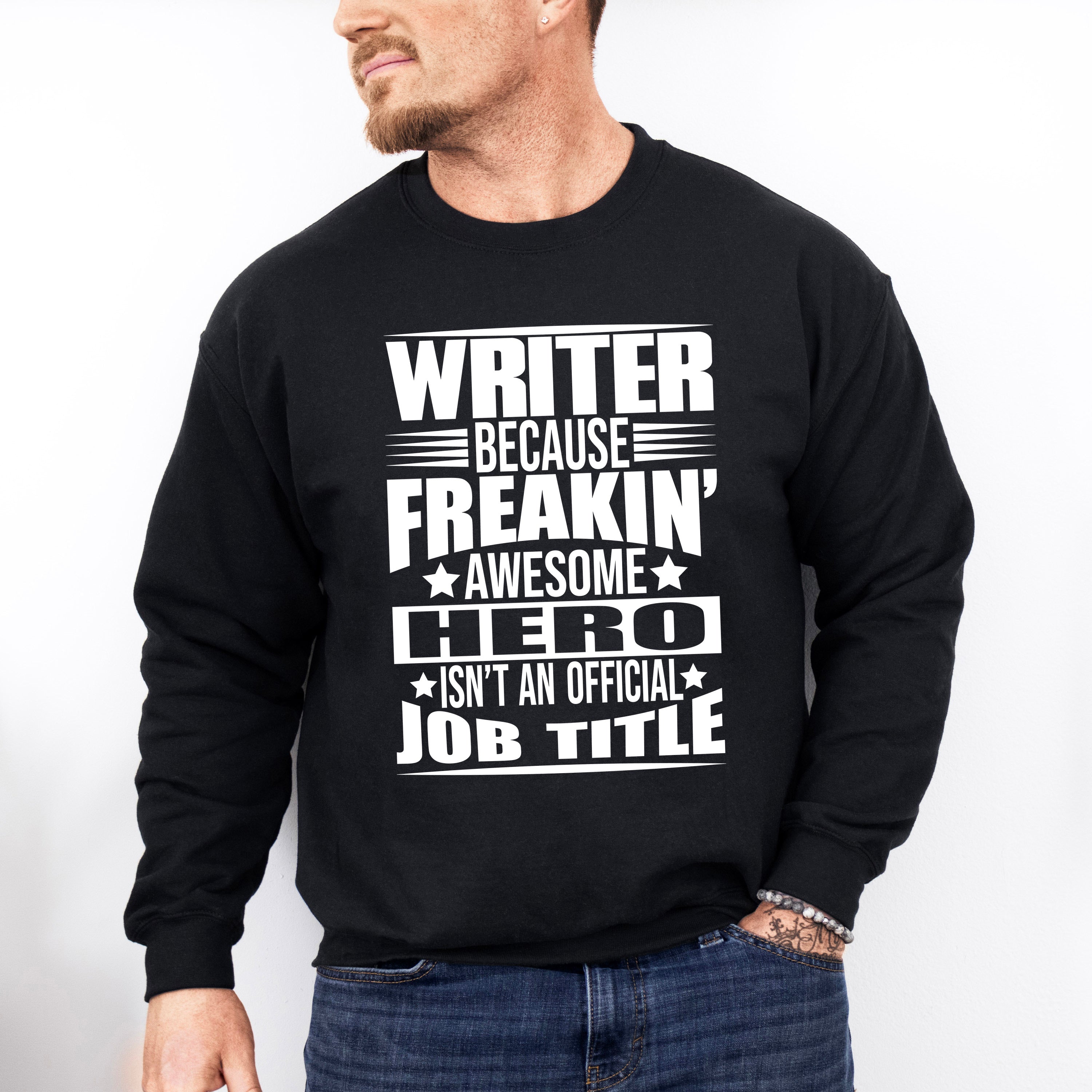 Freaking Awesome Hero - Writing Unisex Crewneck T-Shirt Sweatshirt Hoodie