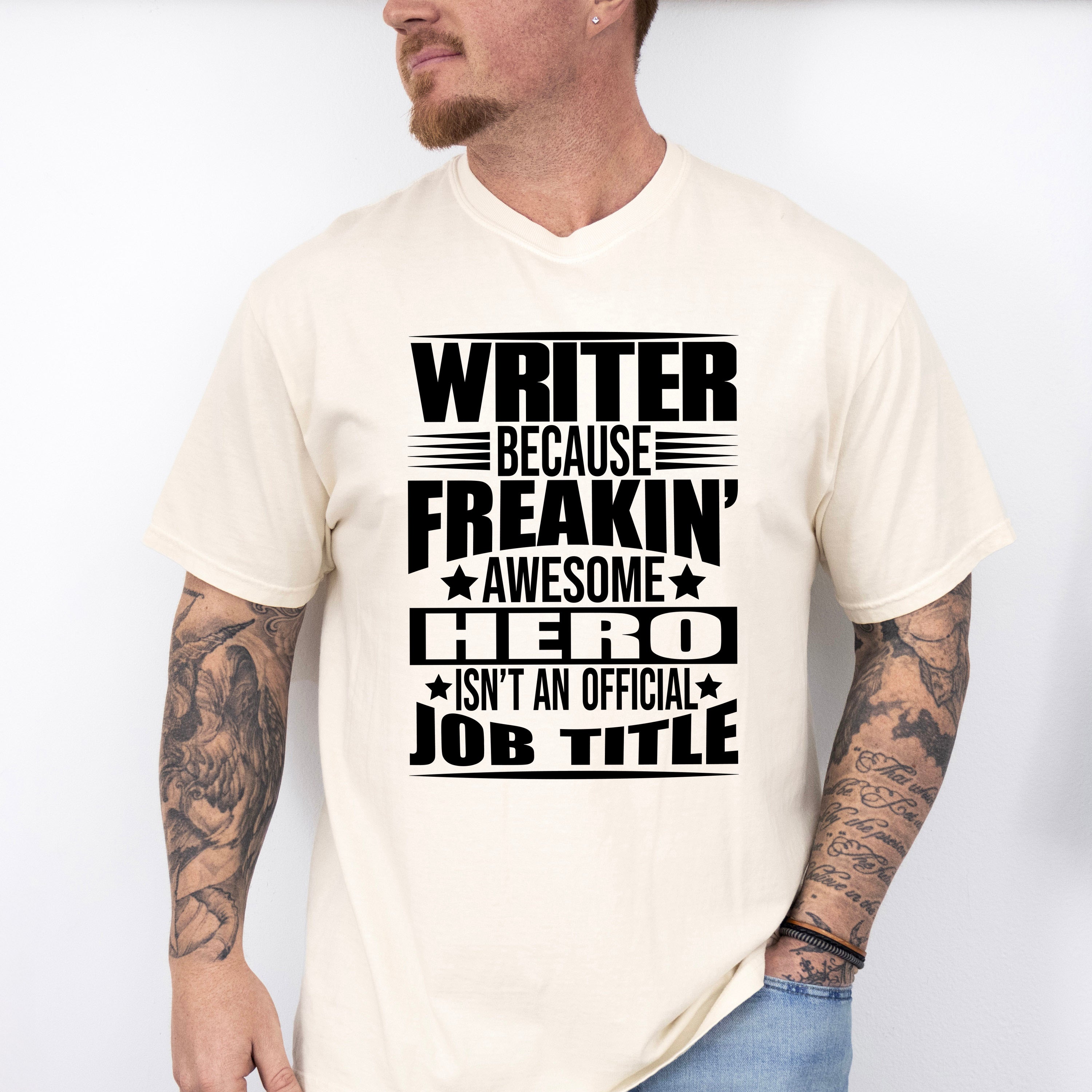 Freaking Awesome Hero - Writing Unisex Crewneck T-Shirt Sweatshirt Hoodie