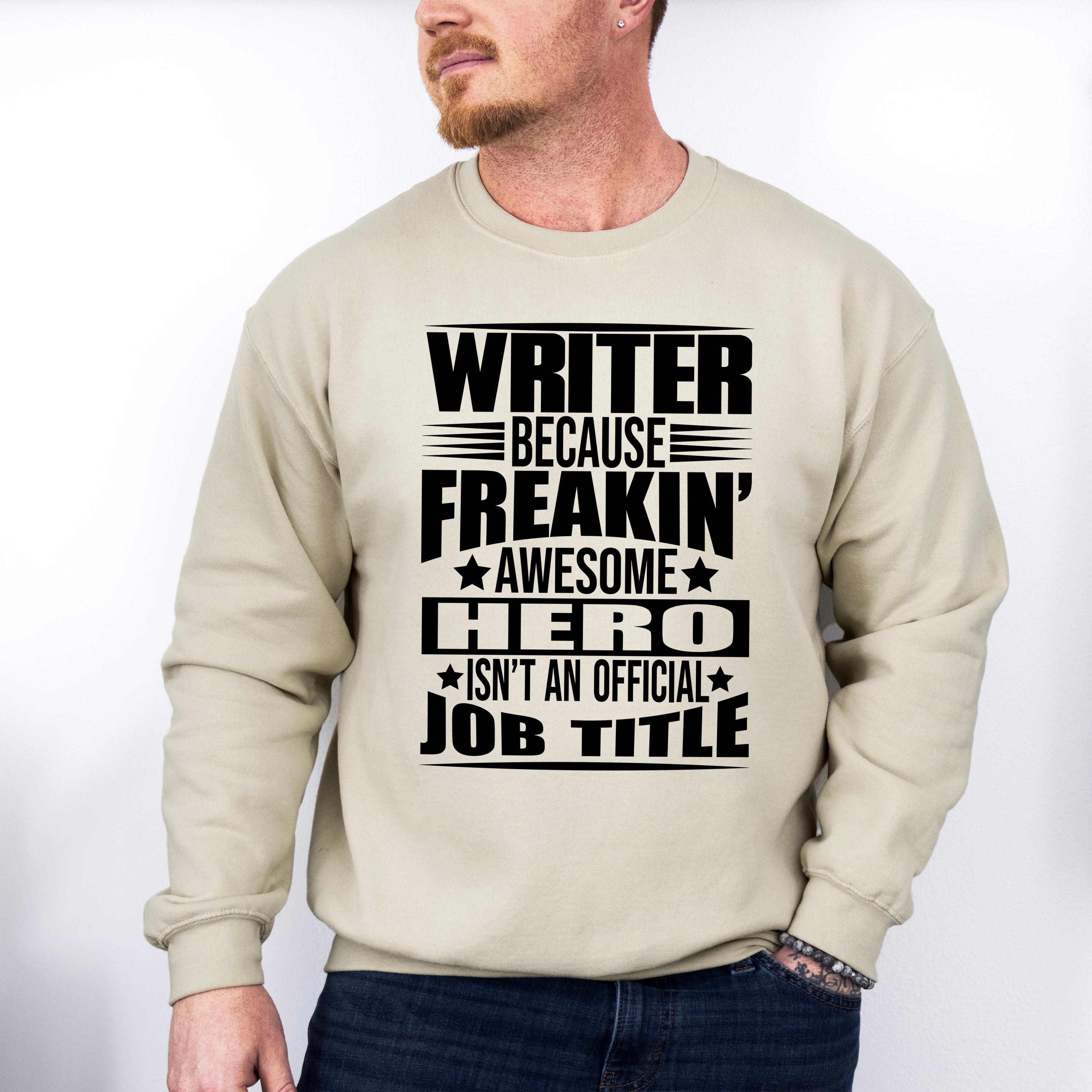 Freaking Awesome Hero - Writing Unisex Crewneck T-Shirt Sweatshirt Hoodie