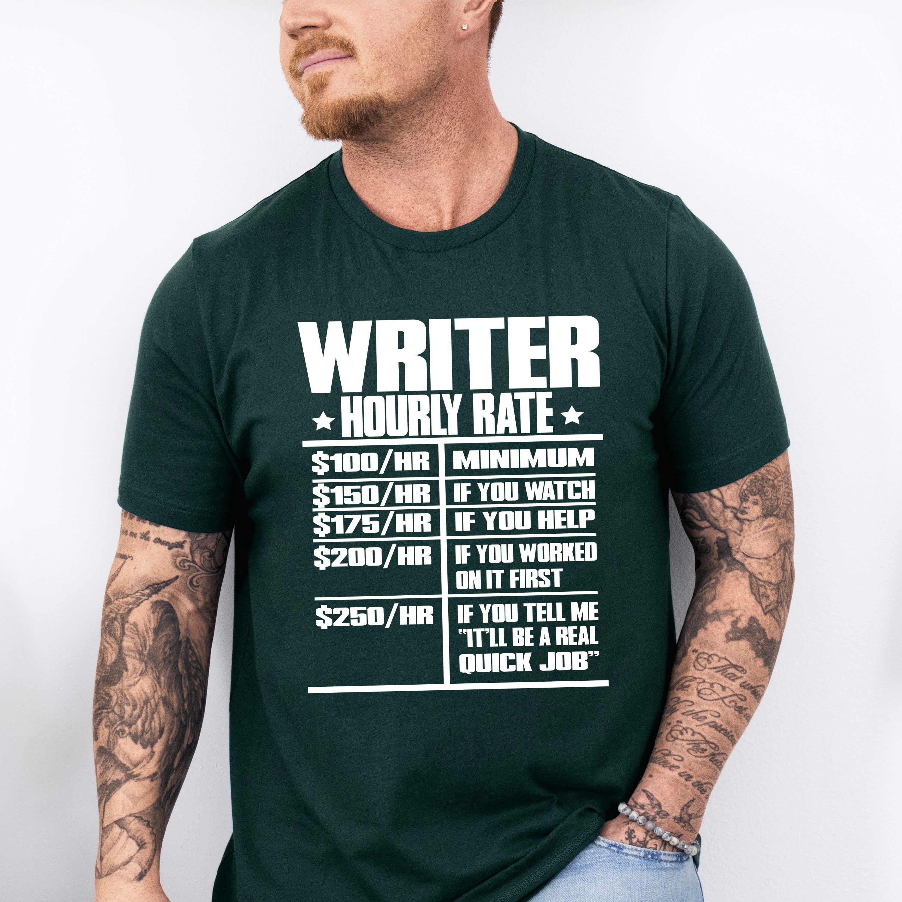 Writer Hourly Rate - Writing Unisex Crewneck T-Shirt Sweatshirt Hoodie