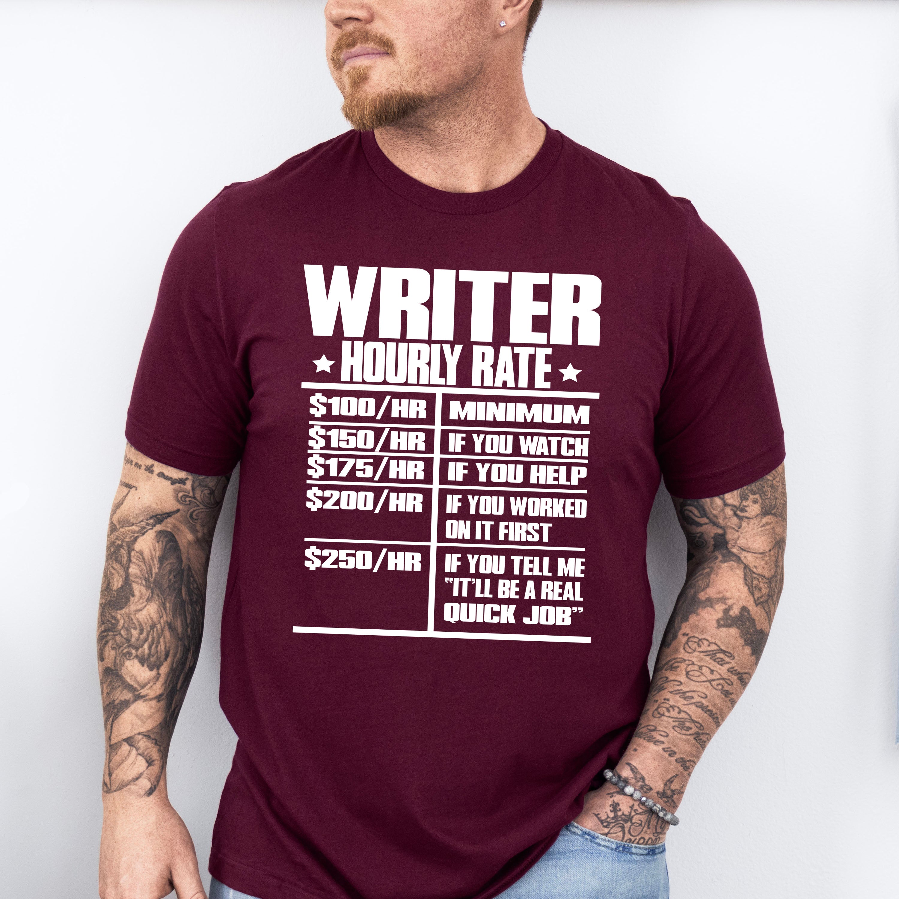 Writer Hourly Rate - Writing Unisex Crewneck T-Shirt Sweatshirt Hoodie