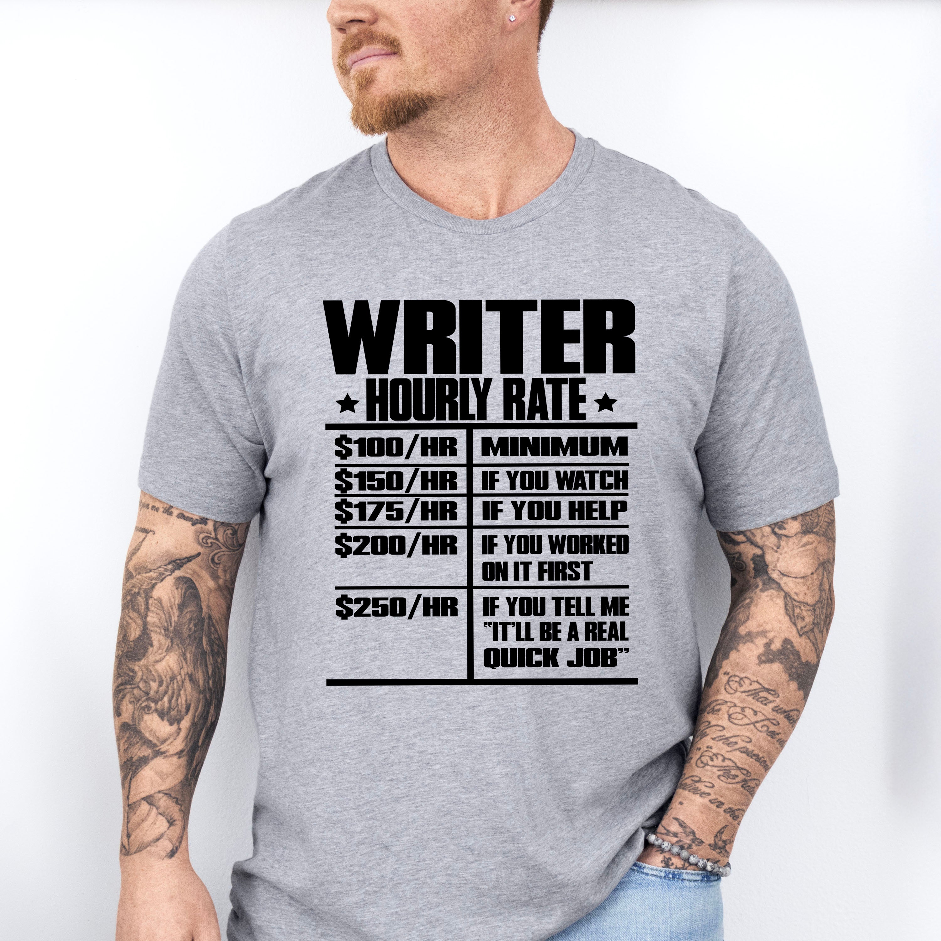 Writer Hourly Rate - Writing Unisex Crewneck T-Shirt Sweatshirt Hoodie