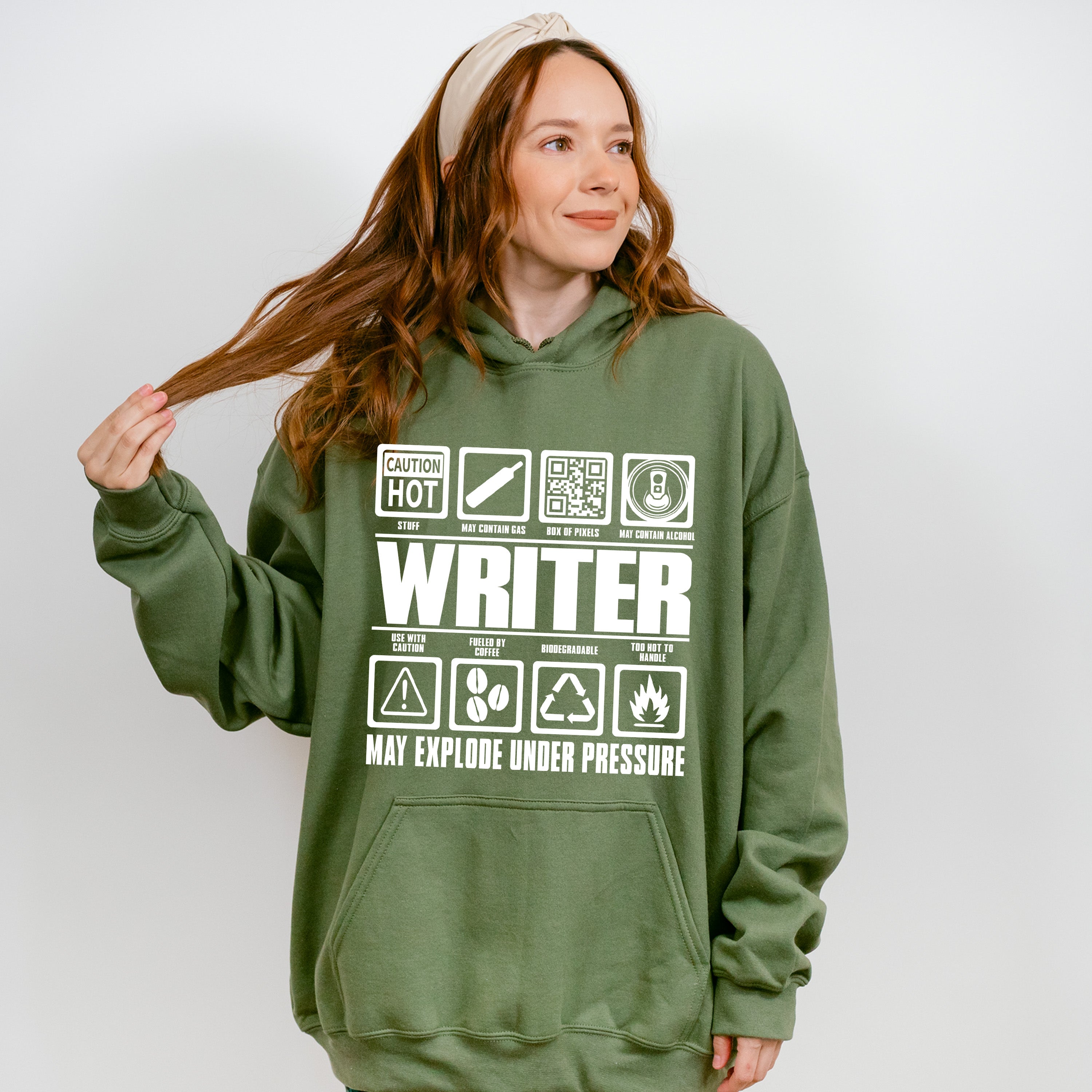 May Explode Under Pressure - Writing Unisex Crewneck T-Shirt Sweatshirt Hoodie