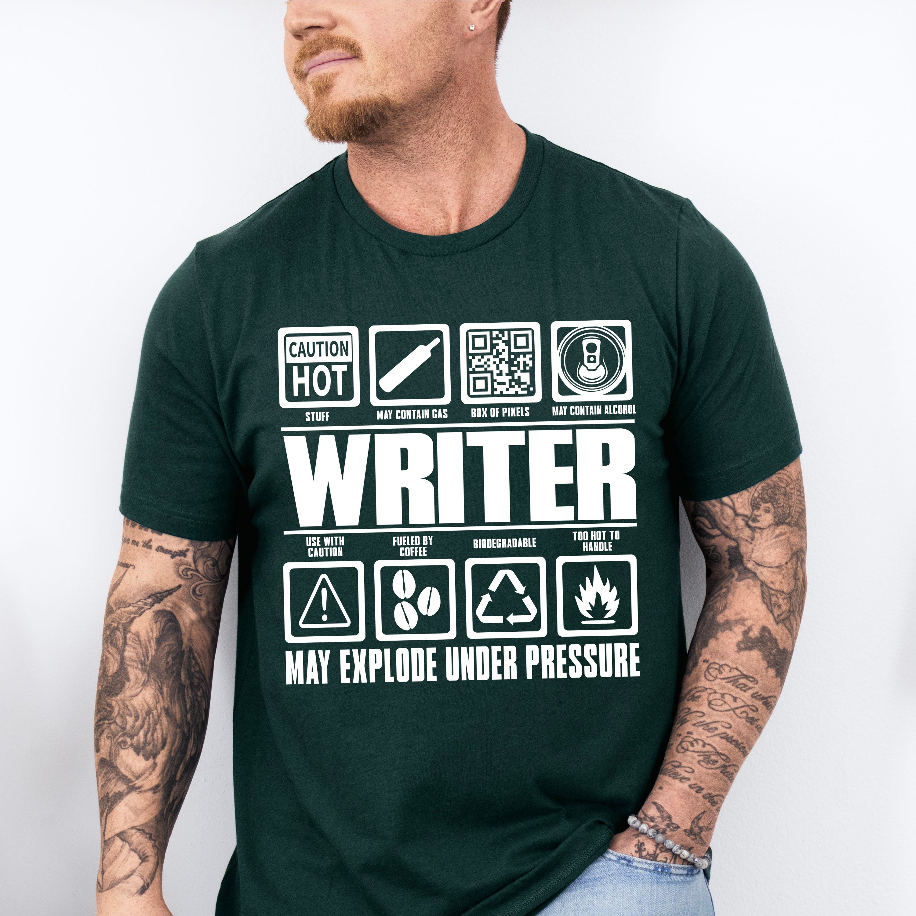 May Explode Under Pressure - Writing Unisex Crewneck T-Shirt Sweatshirt Hoodie