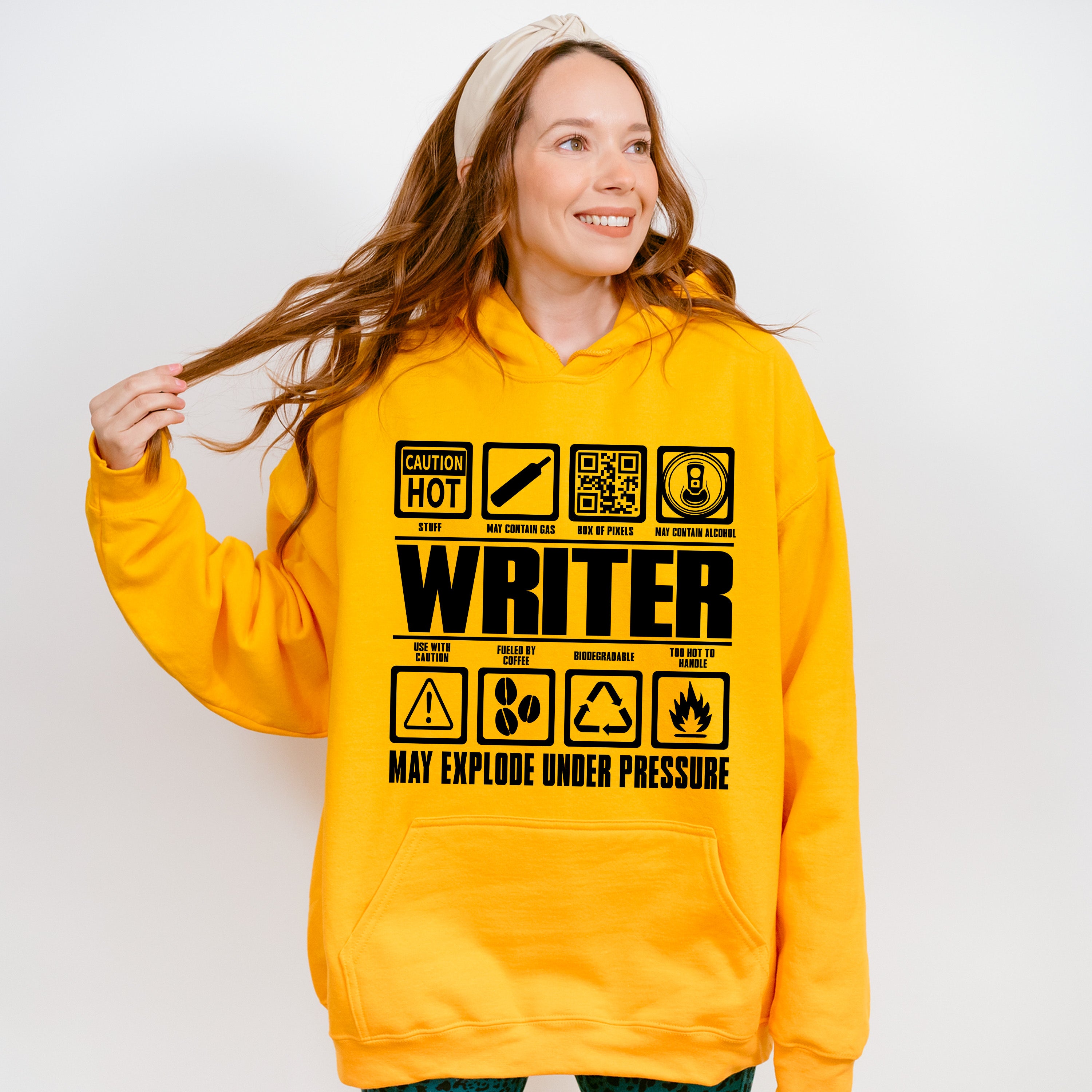 May Explode Under Pressure - Writing Unisex Crewneck T-Shirt Sweatshirt Hoodie