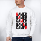 Gamer Red Diagonal - Video Games Unisex Crewneck T-Shirt Sweatshirt Hoodie