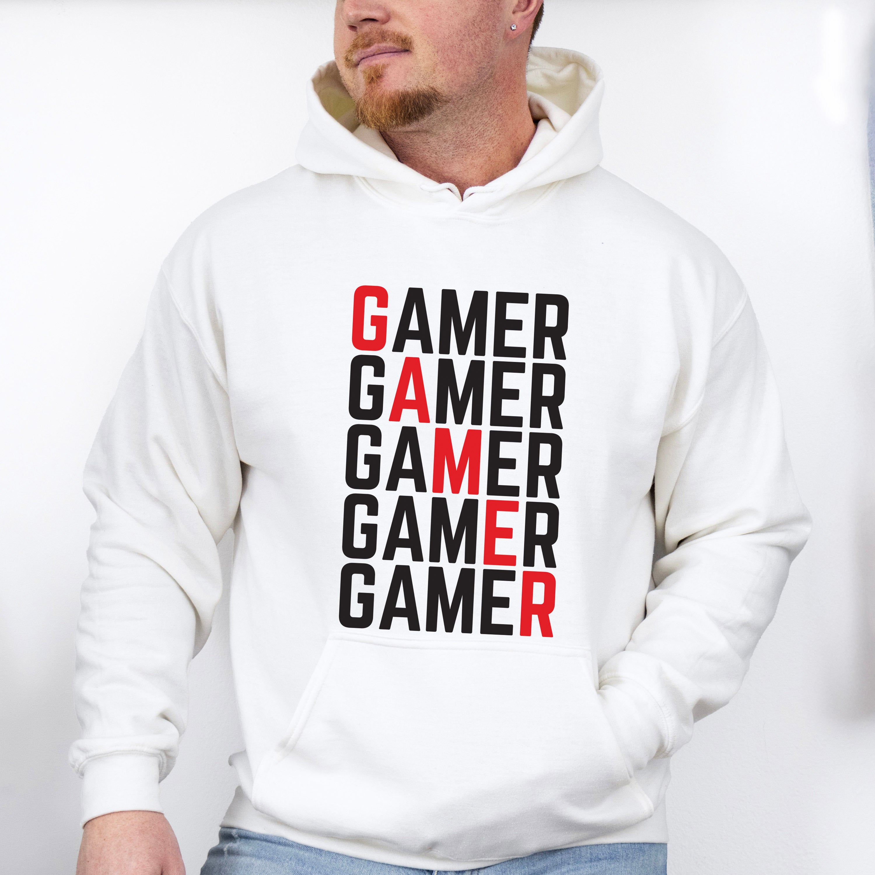 Gamer Red Diagonal - Video Games Unisex Crewneck T-Shirt Sweatshirt Hoodie