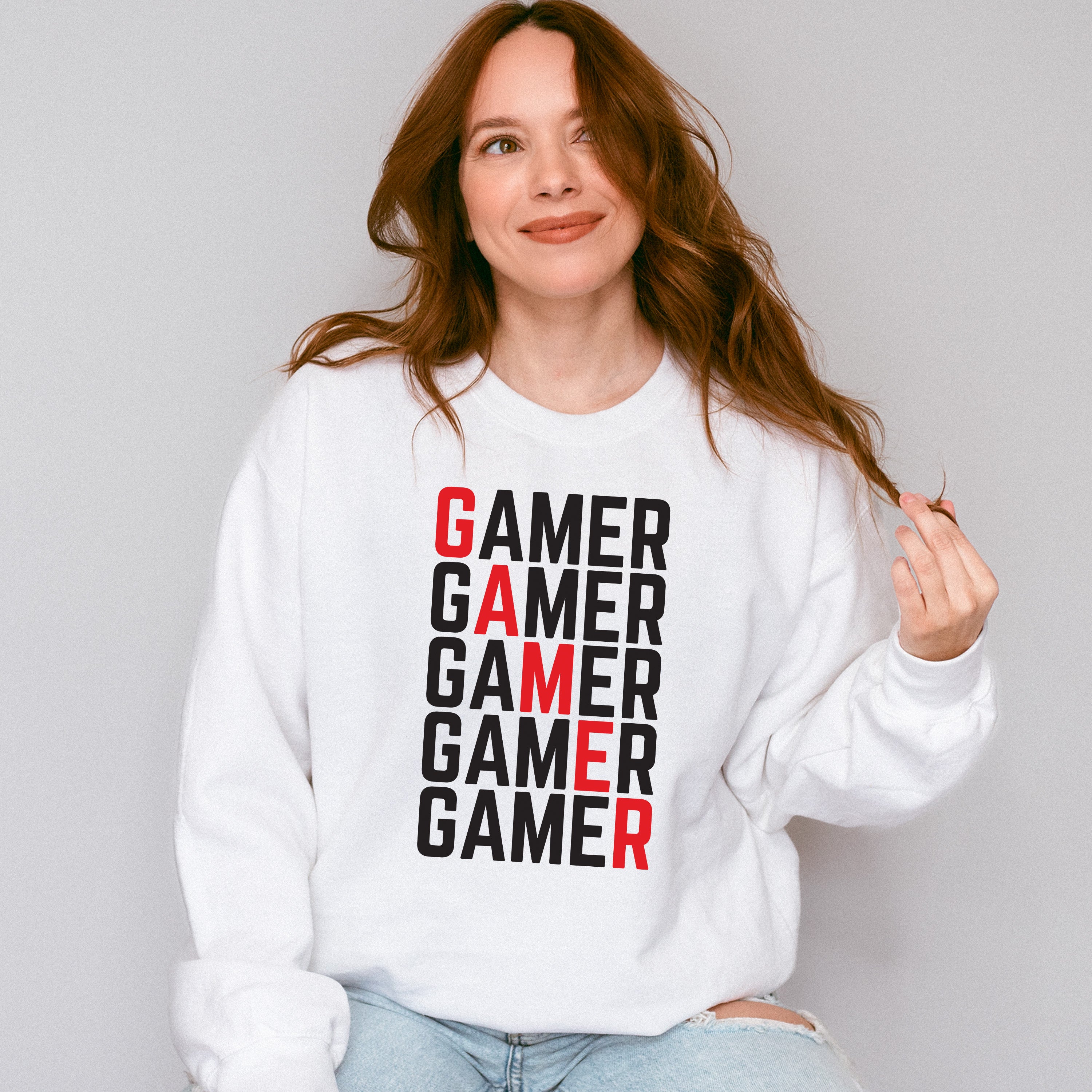 Gamer Red Diagonal - Video Games Unisex Crewneck T-Shirt Sweatshirt Hoodie