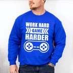 Work Hard Game Harder - Video Games Unisex Crewneck T-Shirt Sweatshirt Hoodie