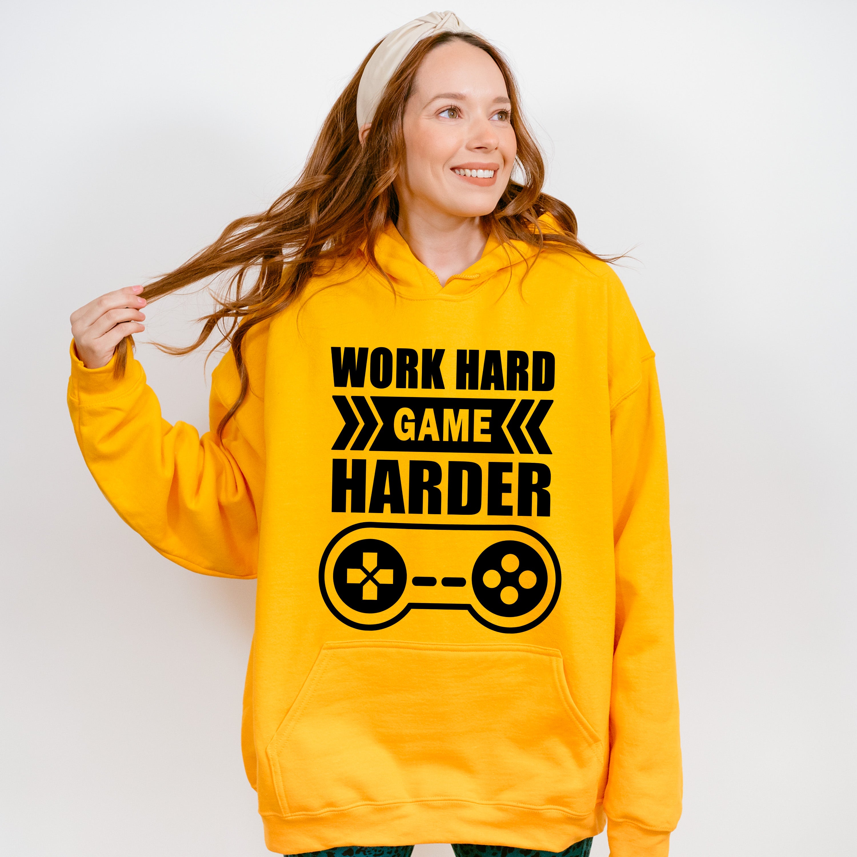 Work Hard Game Harder - Video Games Unisex Crewneck T-Shirt Sweatshirt Hoodie