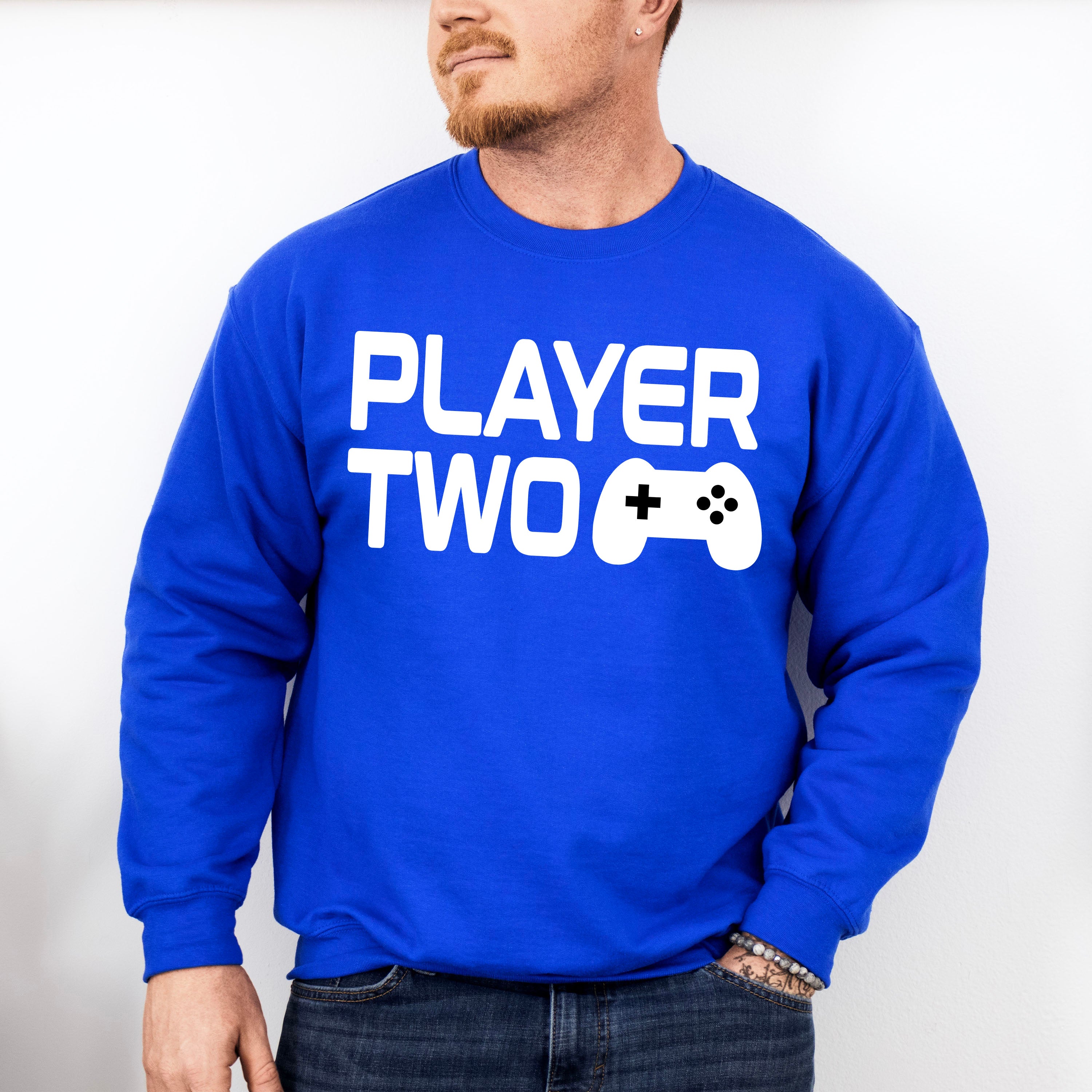Player Two Controller Design - Video Games Unisex Crewneck T-Shirt Sweatshirt Hoodie