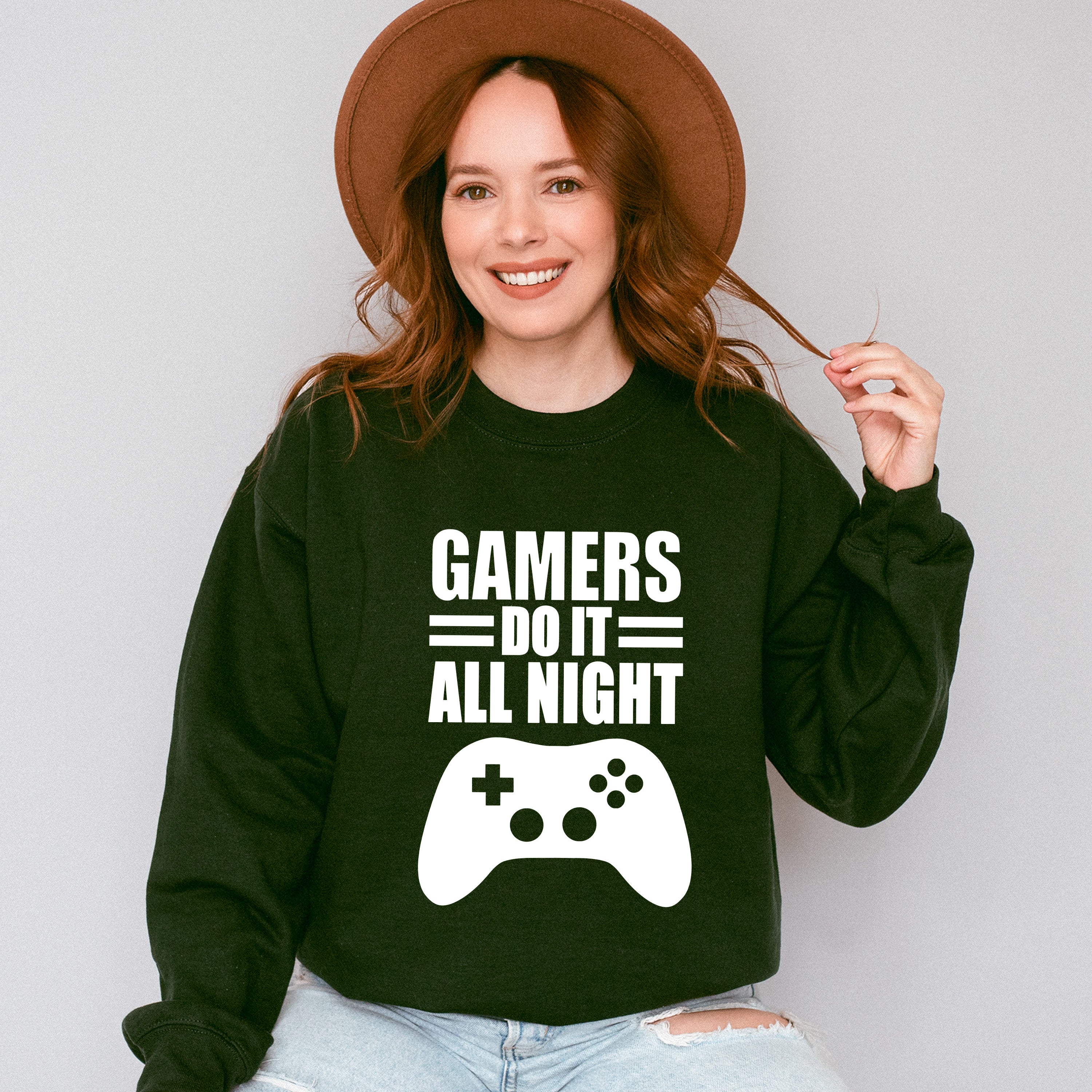 Gamers Do It All Night - Video Games Unisex Crewneck T-Shirt Sweatshirt Hoodie