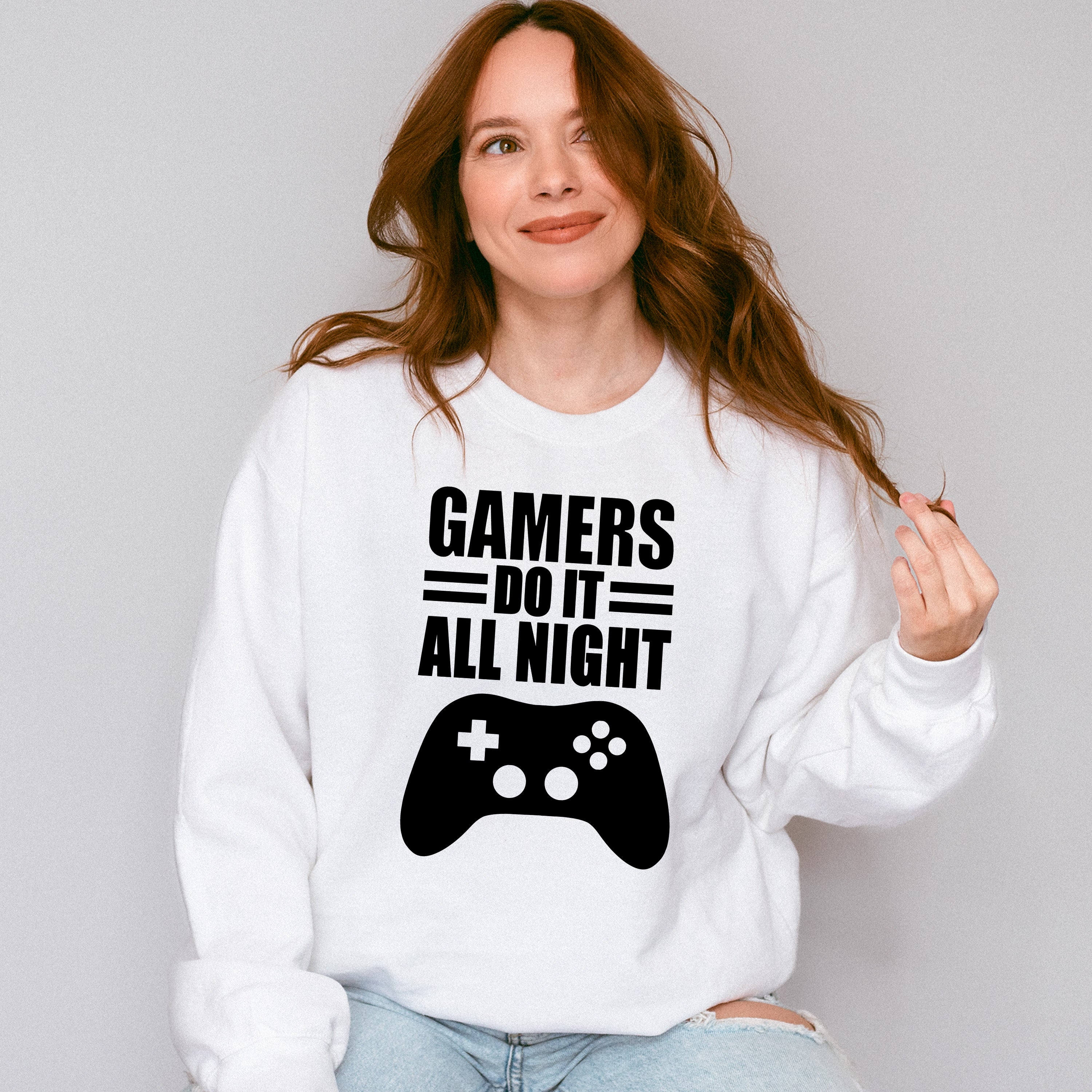 Gamers Do It All Night - Video Games Unisex Crewneck T-Shirt Sweatshirt Hoodie