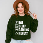 Eat Sleep Gaming Repeat - Video Games Unisex Crewneck T-Shirt Sweatshirt Hoodie