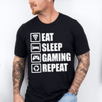 Eat Sleep Gaming Repeat - Video Games Unisex Crewneck T-Shirt Sweatshirt Hoodie