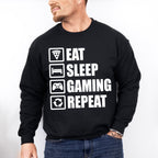 Eat Sleep Gaming Repeat - Video Games Unisex Crewneck T-Shirt Sweatshirt Hoodie