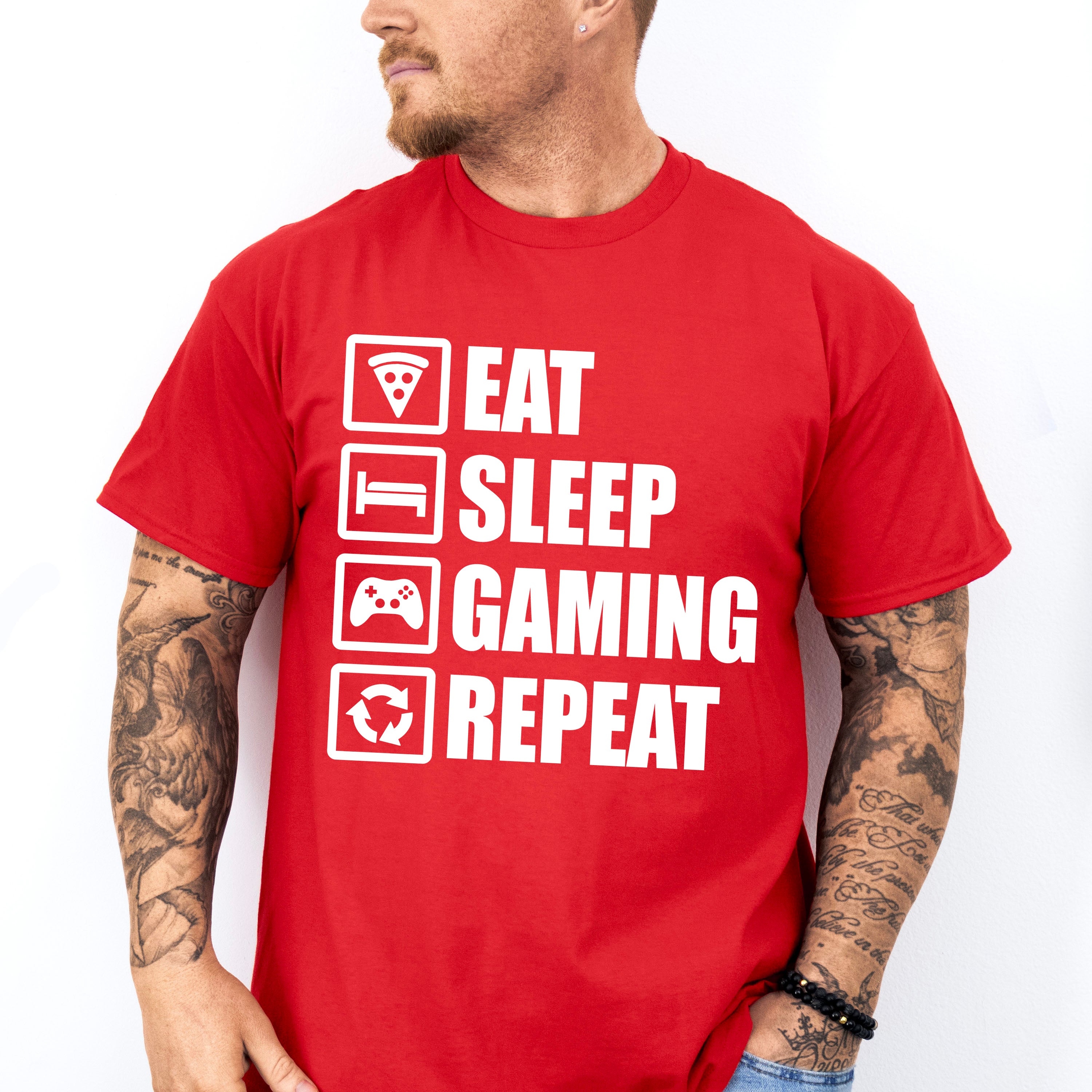 Eat Sleep Gaming Repeat - Video Games Unisex Crewneck T-Shirt Sweatshirt Hoodie