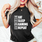 Eat Sleep Gaming Repeat - Video Games Unisex Crewneck T-Shirt Sweatshirt Hoodie