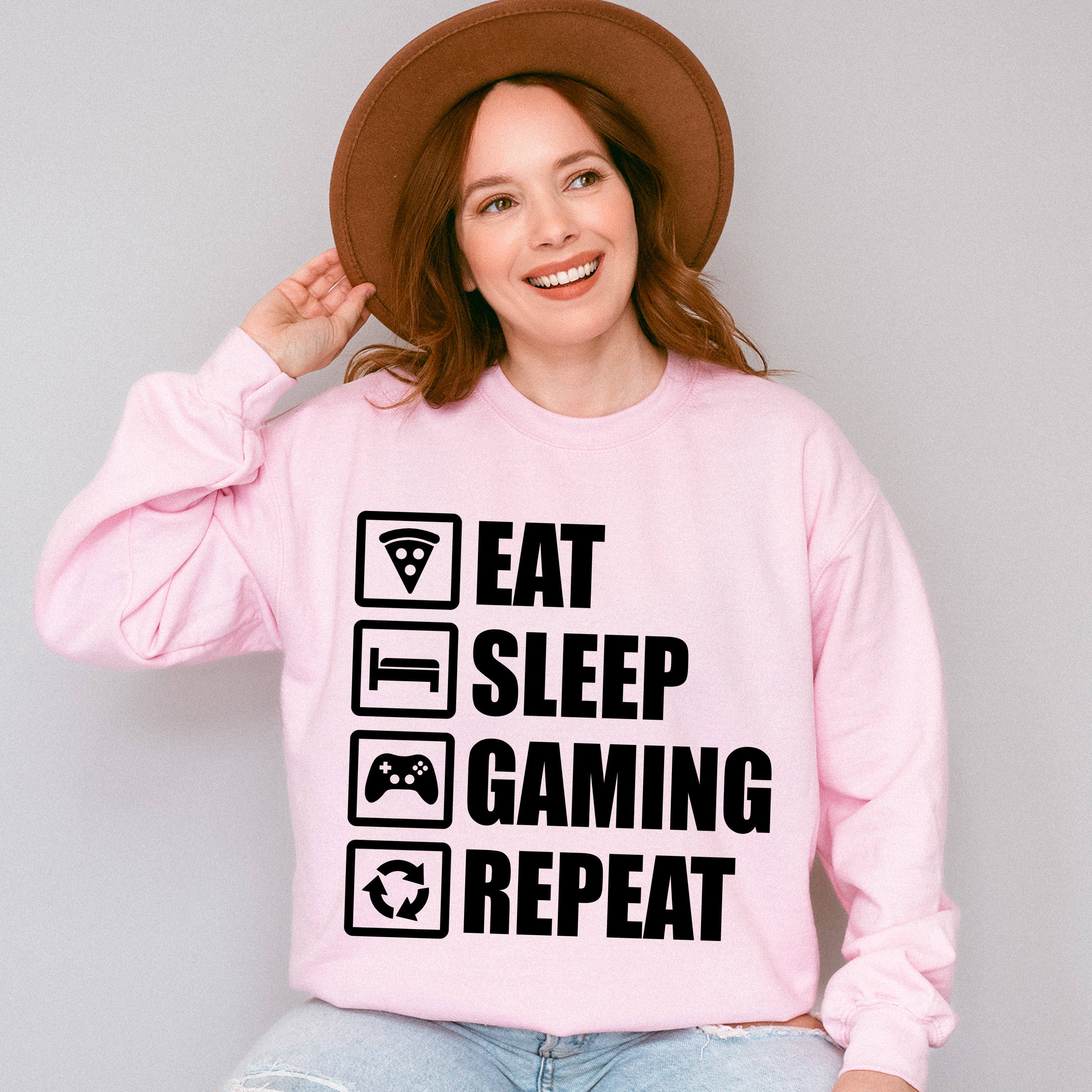 Eat Sleep Gaming Repeat - Video Games Unisex Crewneck T-Shirt Sweatshirt Hoodie