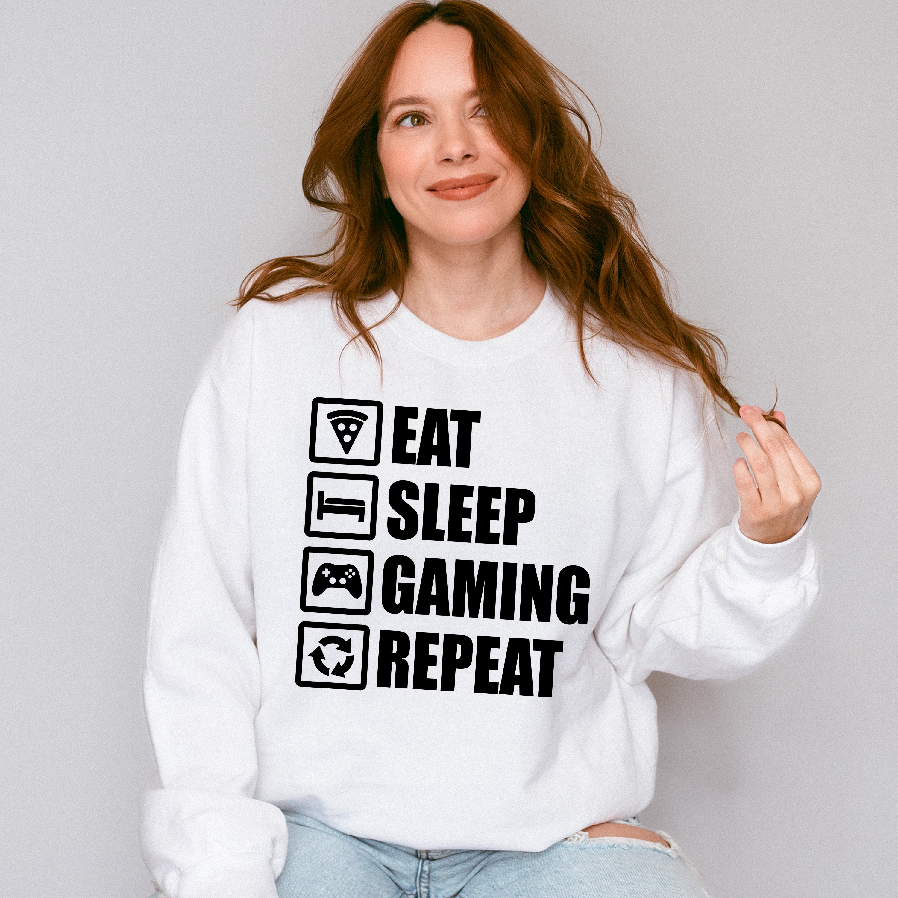 Eat Sleep Gaming Repeat - Video Games Unisex Crewneck T-Shirt Sweatshirt Hoodie