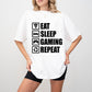 Eat Sleep Gaming Repeat - Video Games Unisex Crewneck T-Shirt Sweatshirt Hoodie