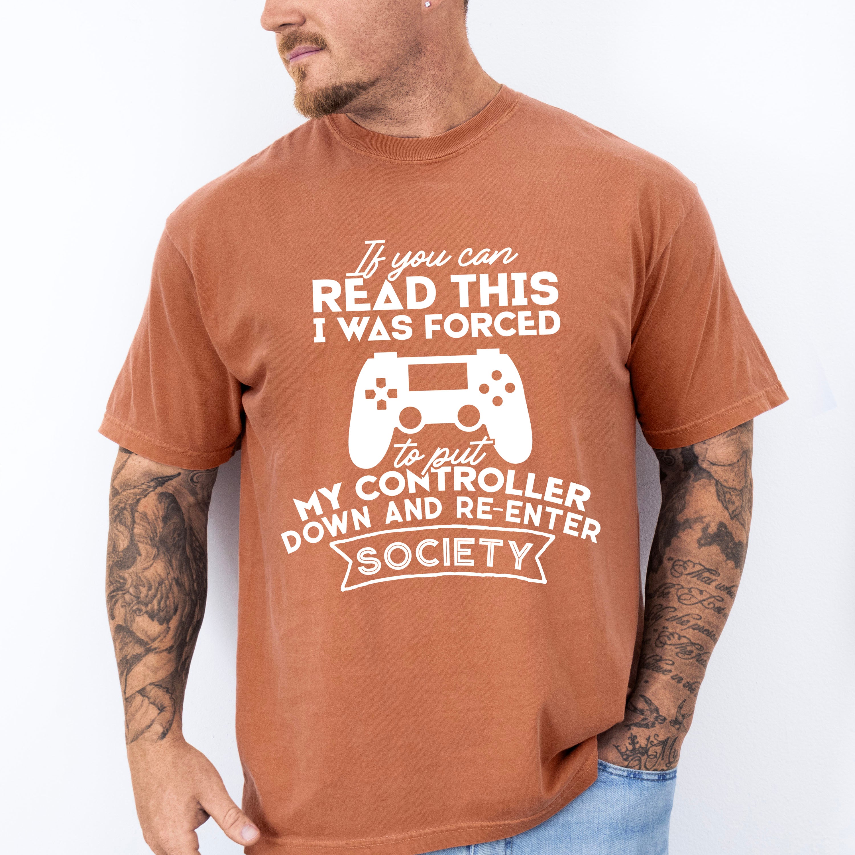 Forced To Put My Controller Down - Video Games Unisex Crewneck T-Shirt Sweatshirt Hoodie