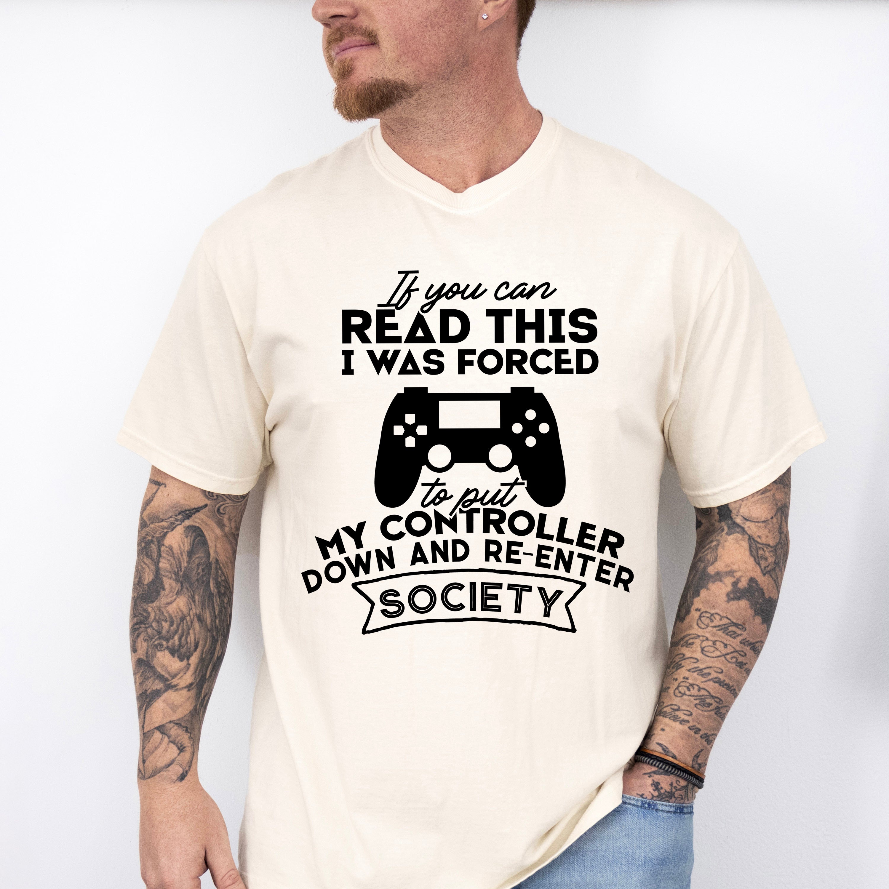 Forced To Put My Controller Down - Video Games Unisex Crewneck T-Shirt Sweatshirt Hoodie