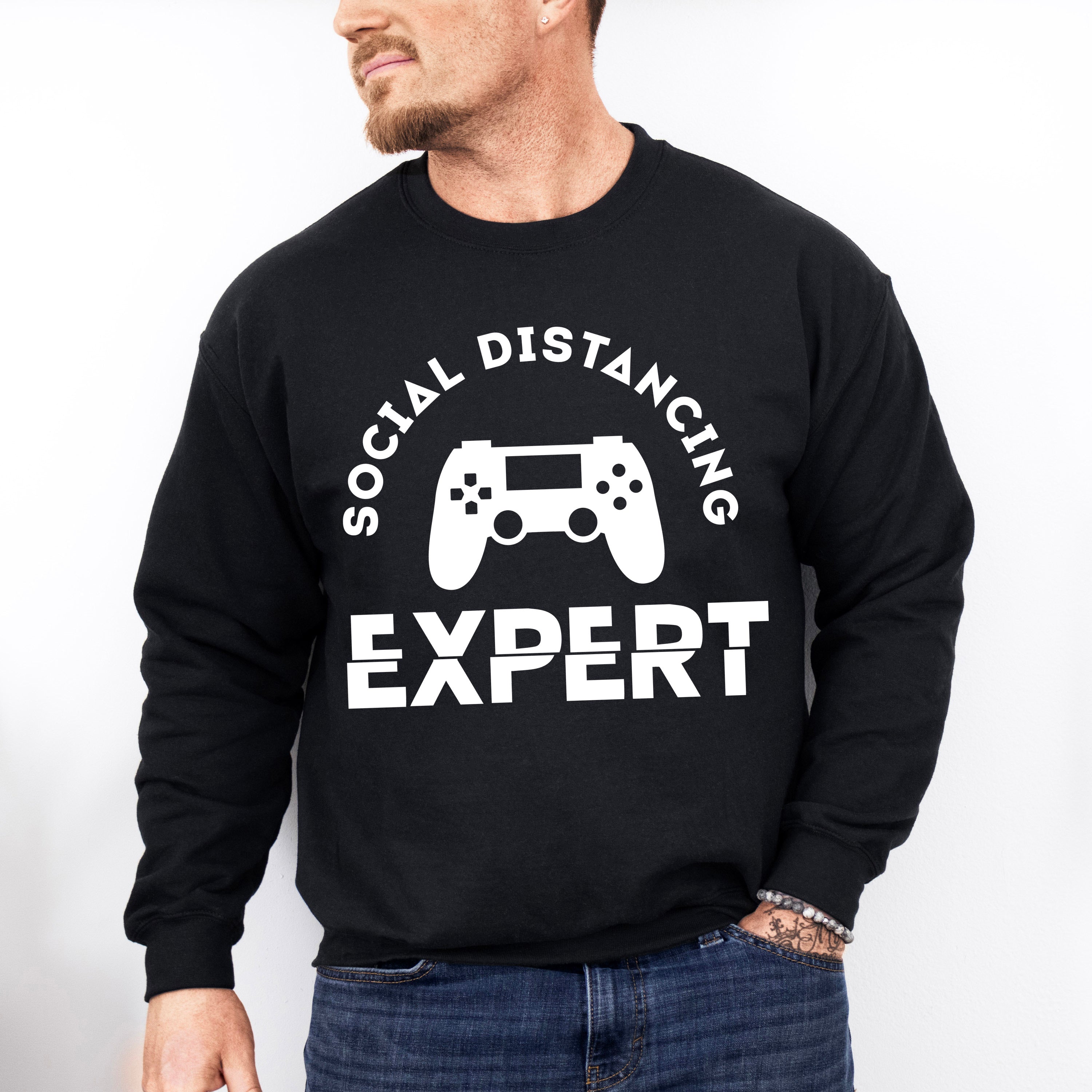 Social Distancing Expert - Video Games Unisex Crewneck T-Shirt Sweatshirt Hoodie