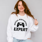 Social Distancing Expert - Video Games Unisex Crewneck T-Shirt Sweatshirt Hoodie