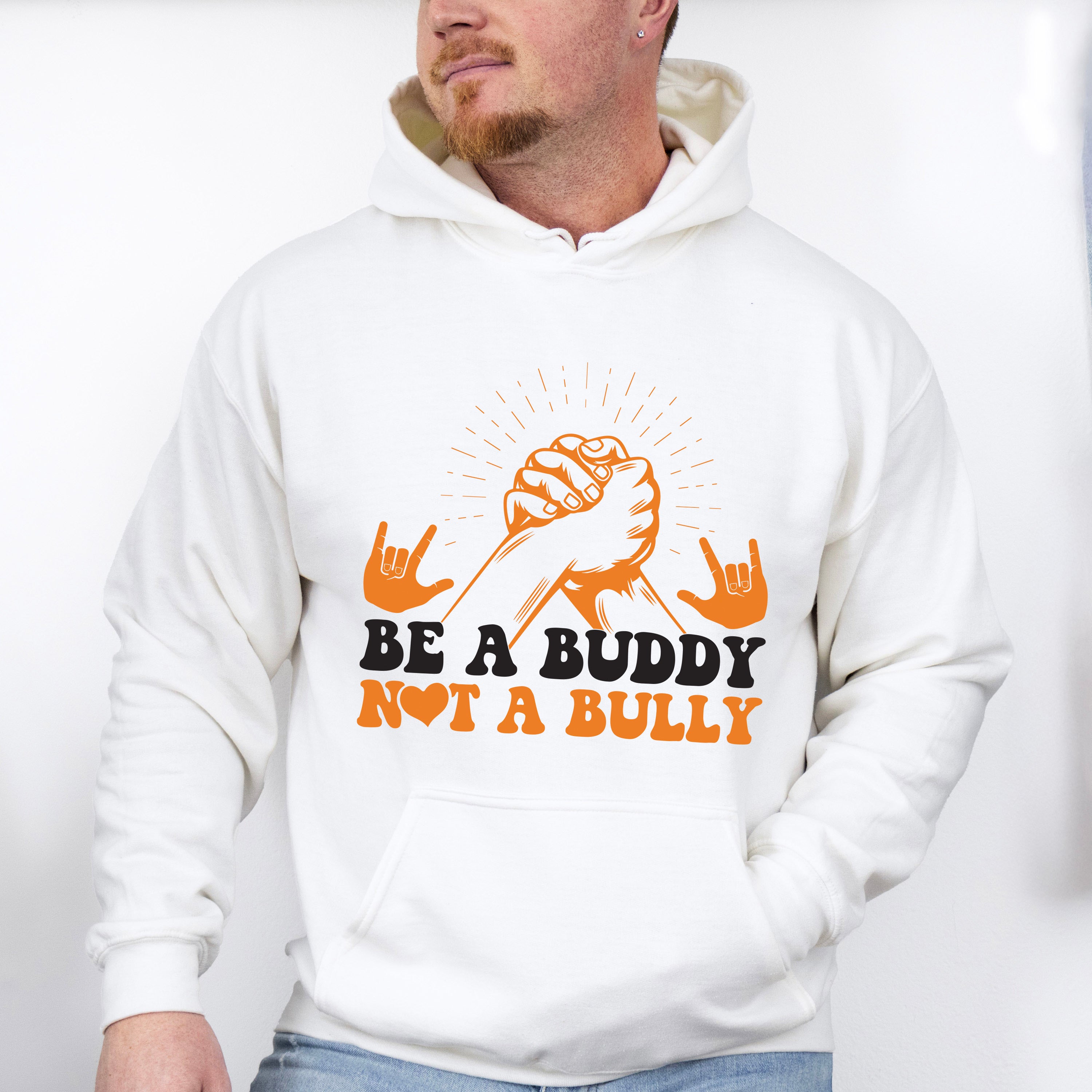 Be A Buddy Not A Bully Hand Design - Anti Bullying Unisex Crewneck T-Shirt Sweatshirt Hoodie