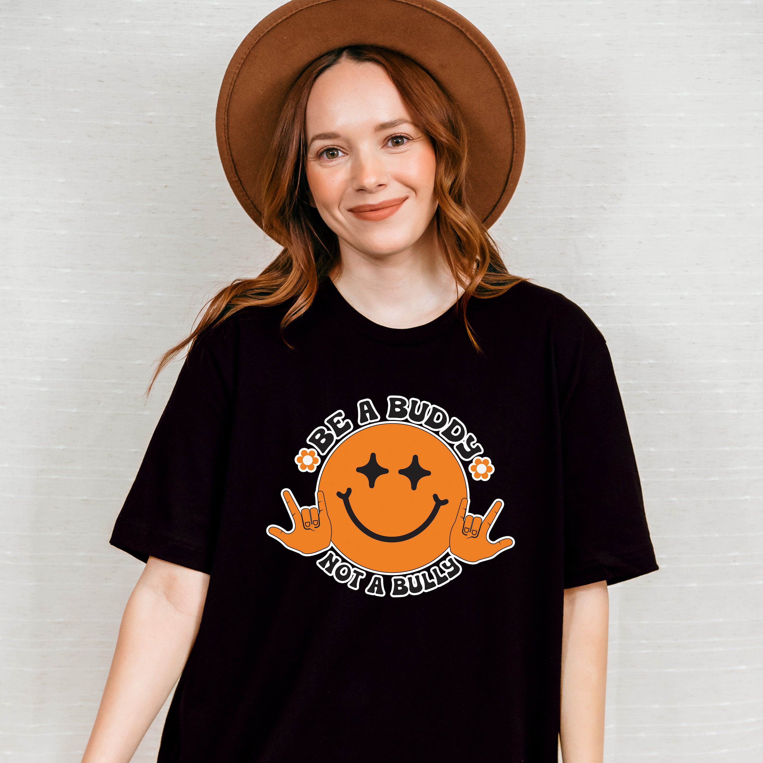 Be A Buddy Not A Bully Smiley Design - Anti Bullying Unisex Crewneck T-Shirt Sweatshirt Hoodie