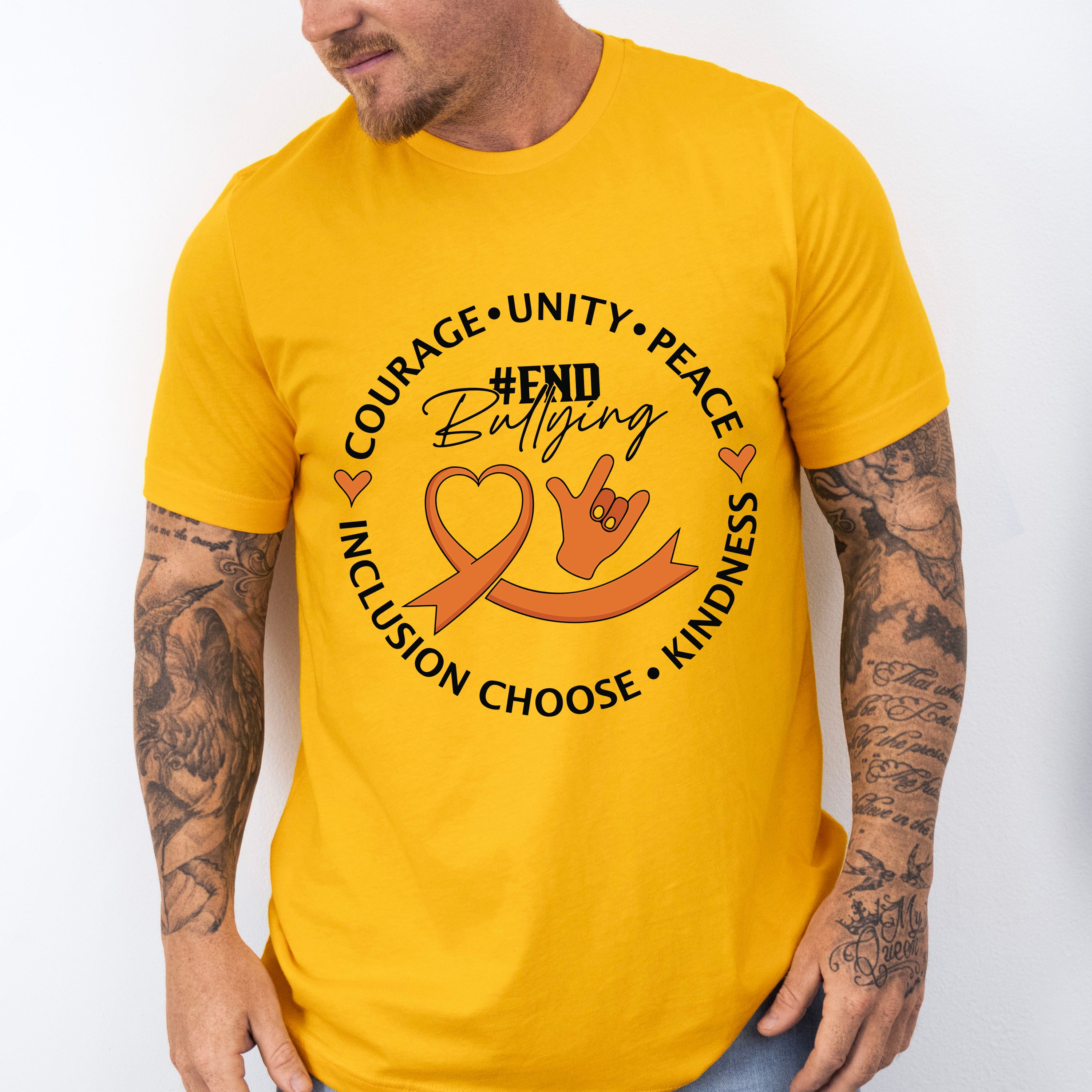 End Bullying Heart Design - Anti Bullying Unisex Crewneck T-Shirt Sweatshirt Hoodie