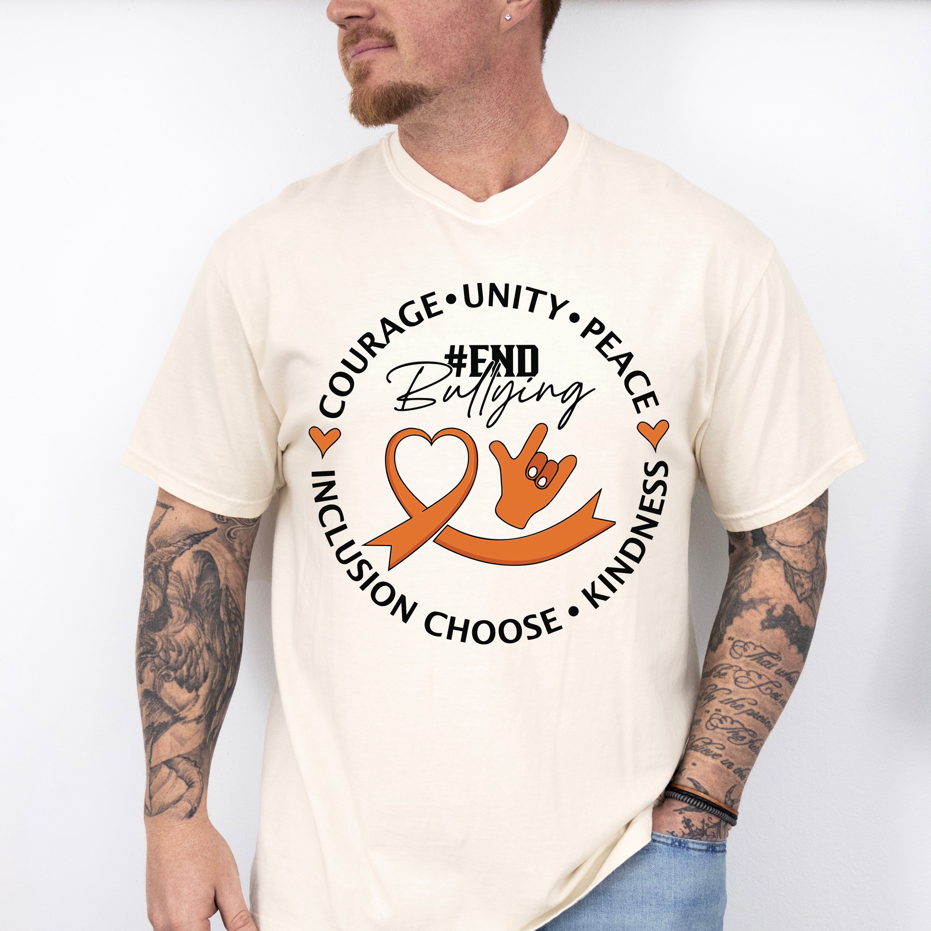 End Bullying Heart Design - Anti Bullying Unisex Crewneck T-Shirt Sweatshirt Hoodie