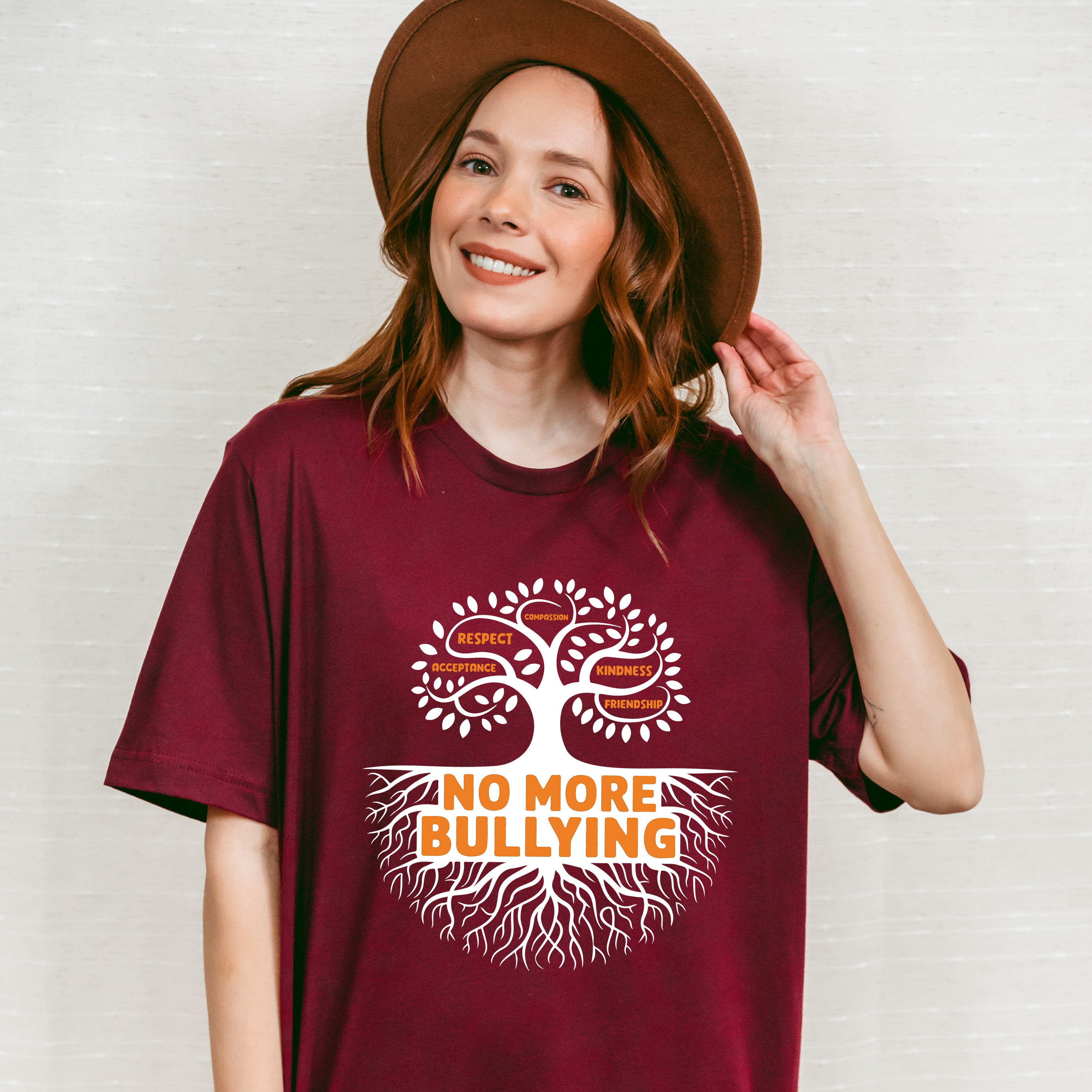 No More Bullying Tree Design - Anti Bullying Unisex Crewneck T-Shirt Sweatshirt Hoodie