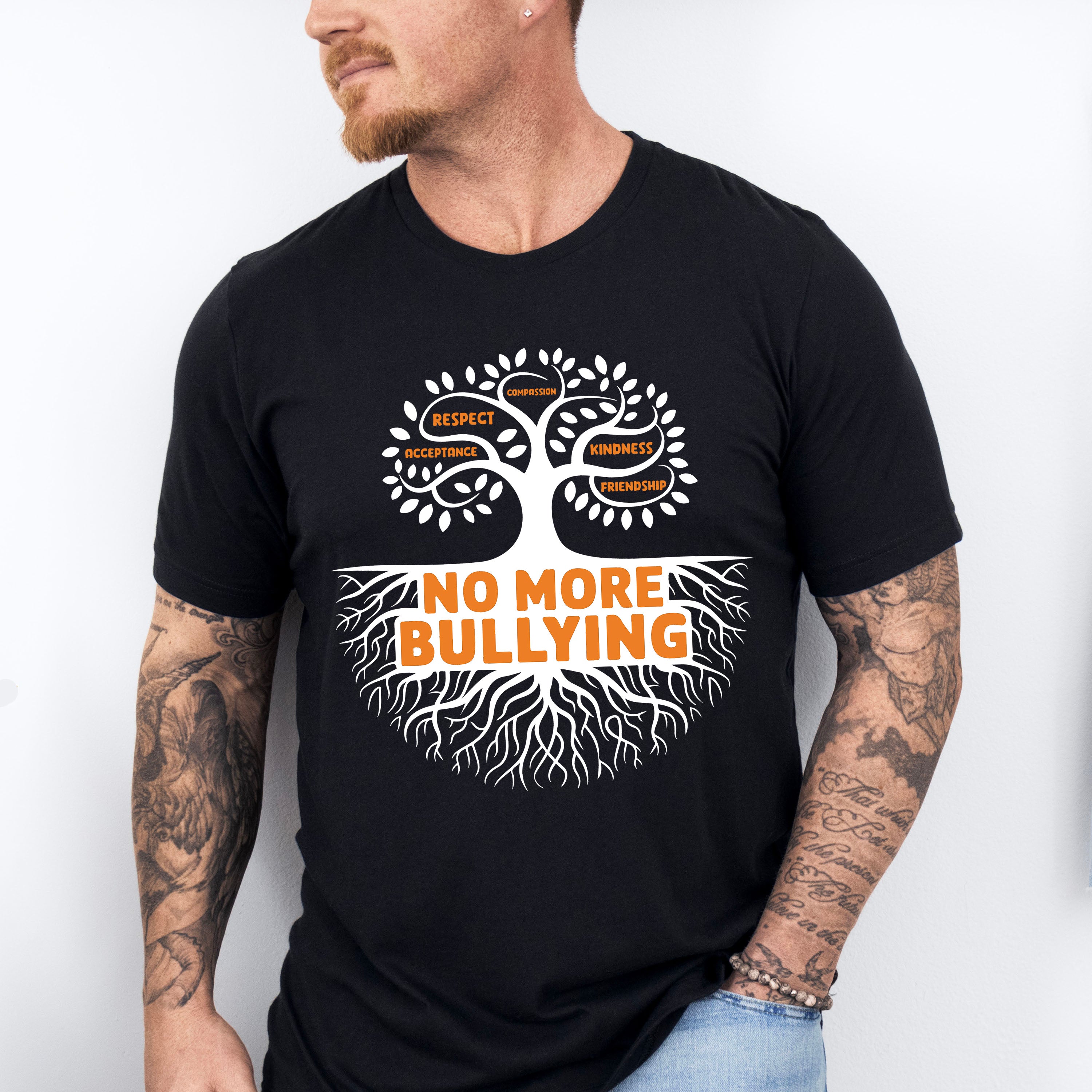No More Bullying Tree Design - Anti Bullying Unisex Crewneck T-Shirt Sweatshirt Hoodie