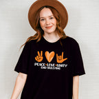 Peace Love Unity Heart Design - Anti Bullying Unisex Crewneck T-Shirt Sweatshirt Hoodie