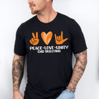Peace Love Unity Heart Design - Anti Bullying Unisex Crewneck T-Shirt Sweatshirt Hoodie