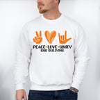 Peace Love Unity Heart Design - Anti Bullying Unisex Crewneck T-Shirt Sweatshirt Hoodie