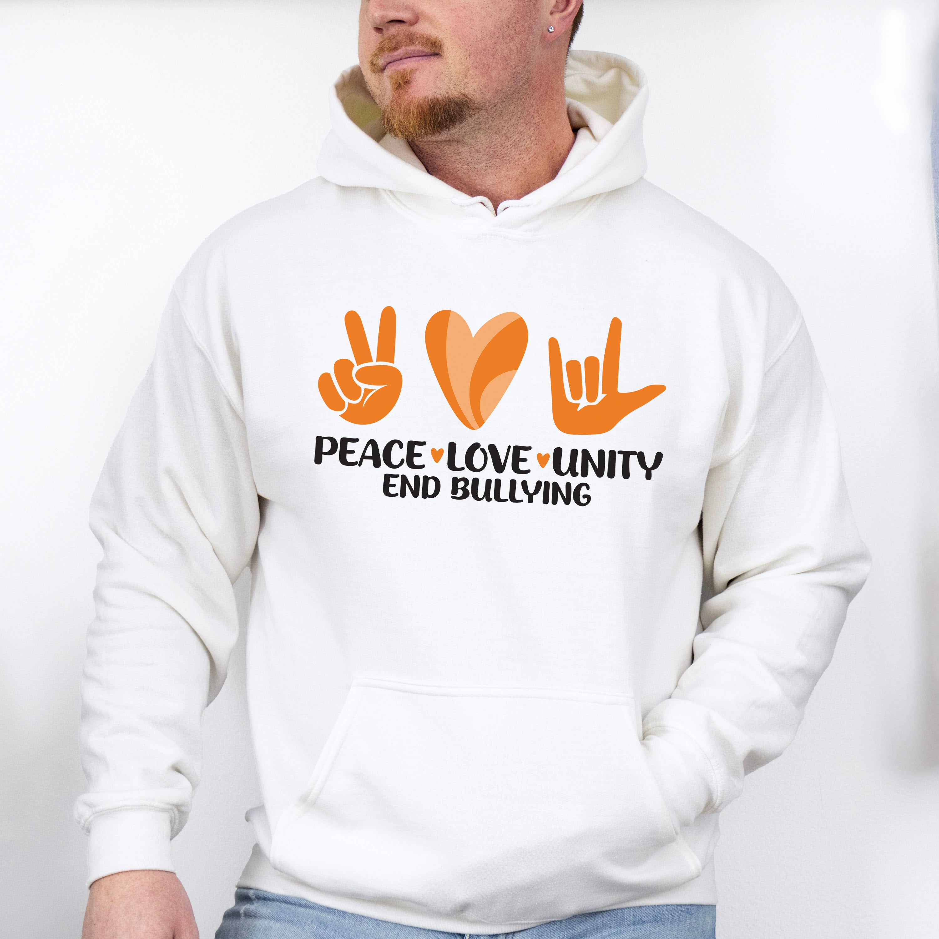 Peace Love Unity Heart Design - Anti Bullying Unisex Crewneck T-Shirt Sweatshirt Hoodie