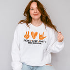 Peace Love Unity Heart Design - Anti Bullying Unisex Crewneck T-Shirt Sweatshirt Hoodie