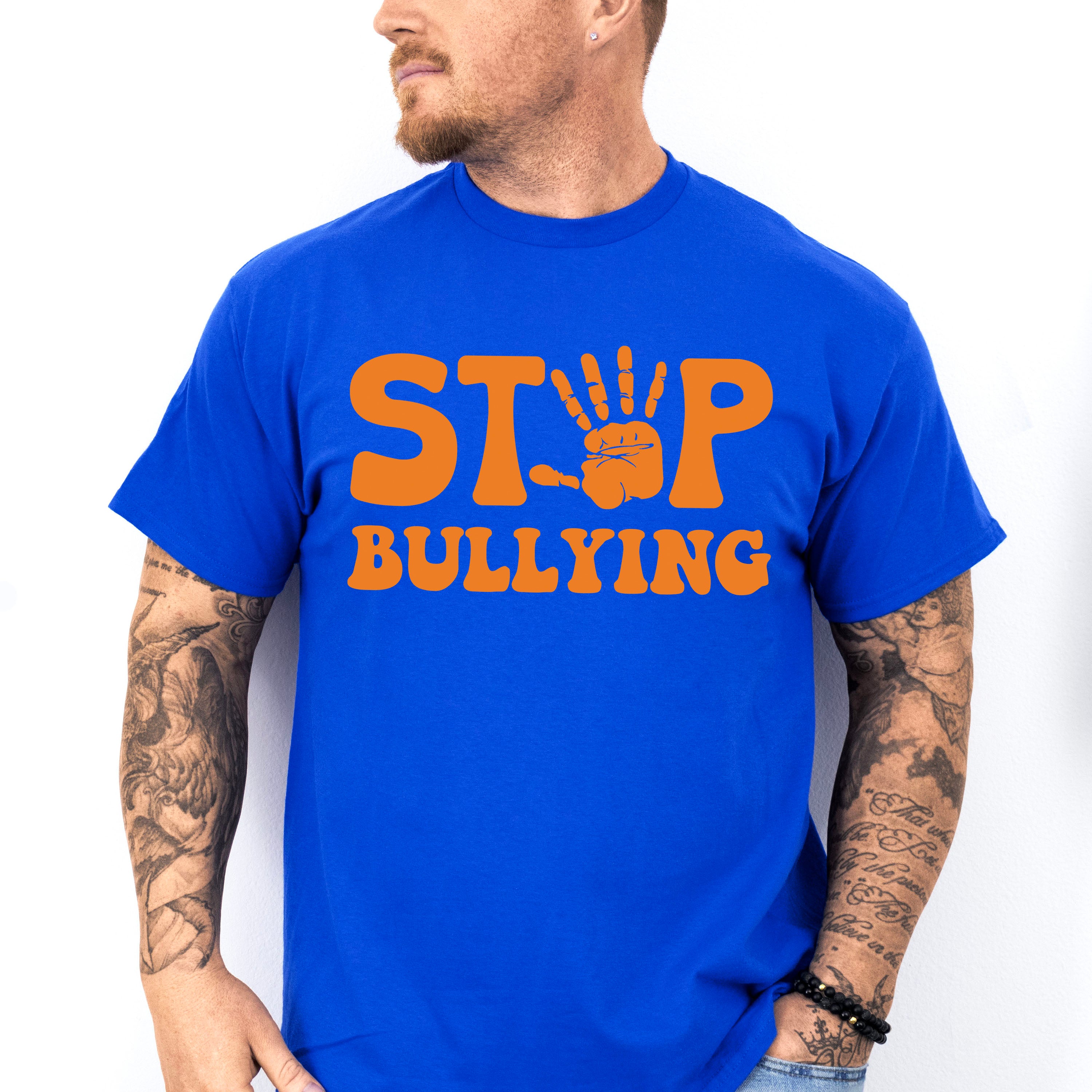 Stop Bullying Hand Design - Anti Bullying Unisex Crewneck T-Shirt Sweatshirt Hoodie