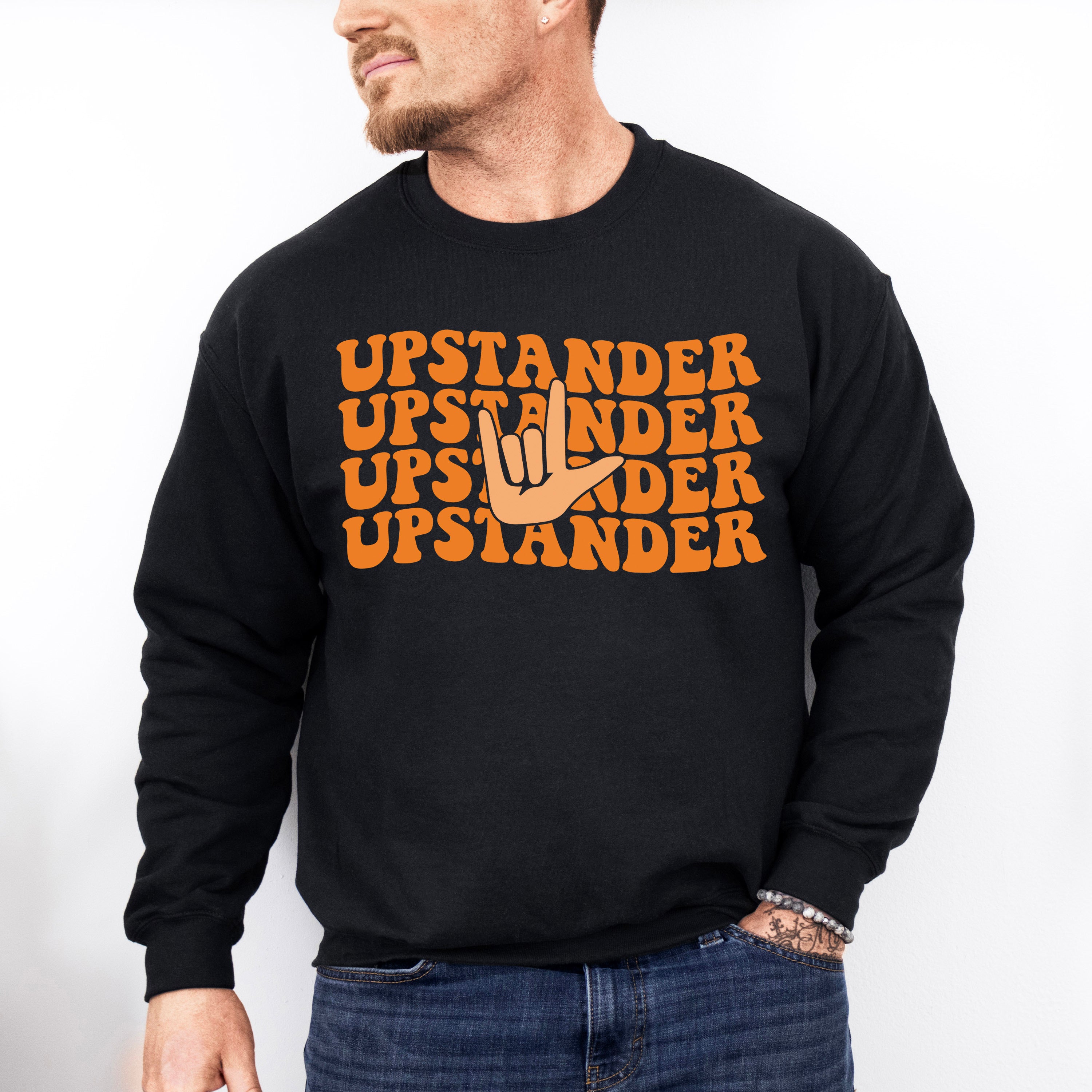 Upstander Hand Design - Anti Bullying Unisex Crewneck T-Shirt Sweatshirt Hoodie