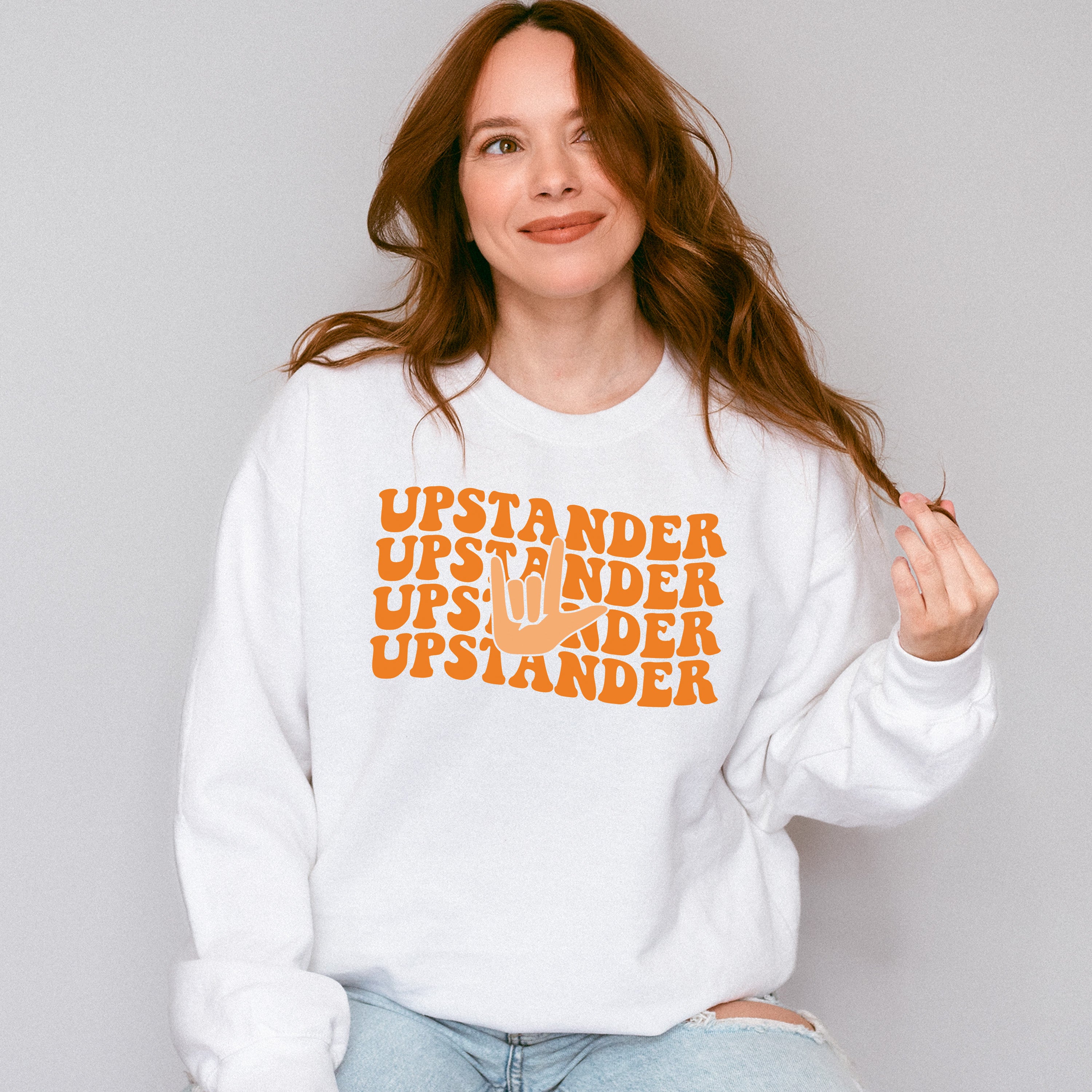 Upstander Hand Design - Anti Bullying Unisex Crewneck T-Shirt Sweatshirt Hoodie