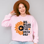 Orange For Unity Day Flower Design - Anti Bullying Unisex Crewneck T-Shirt Sweatshirt Hoodie