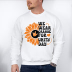 Orange For Unity Day Flower Design - Anti Bullying Unisex Crewneck T-Shirt Sweatshirt Hoodie