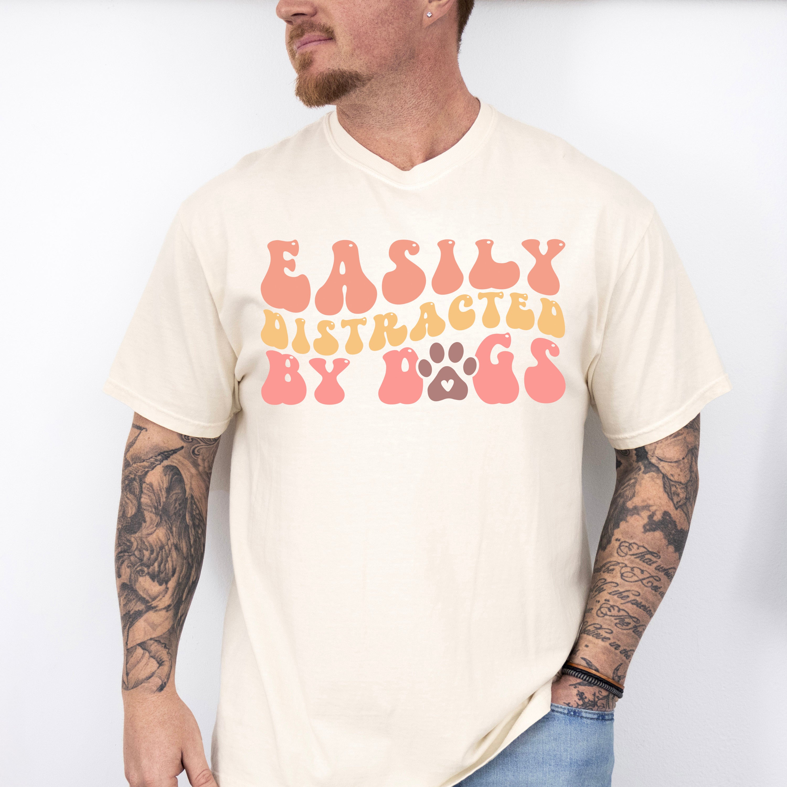 Easily Distracted By Dogs - Dogs Unisex Crewneck T-Shirt Sweatshirt Hoodie